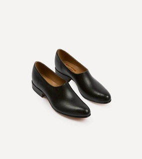 Chamula Black Leather Saarinen Shoe All Day Wear Thermoplastic Heel Counter