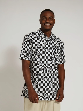 Check Print Woven Shirt - Black/White Smart Casual Bright and Bold