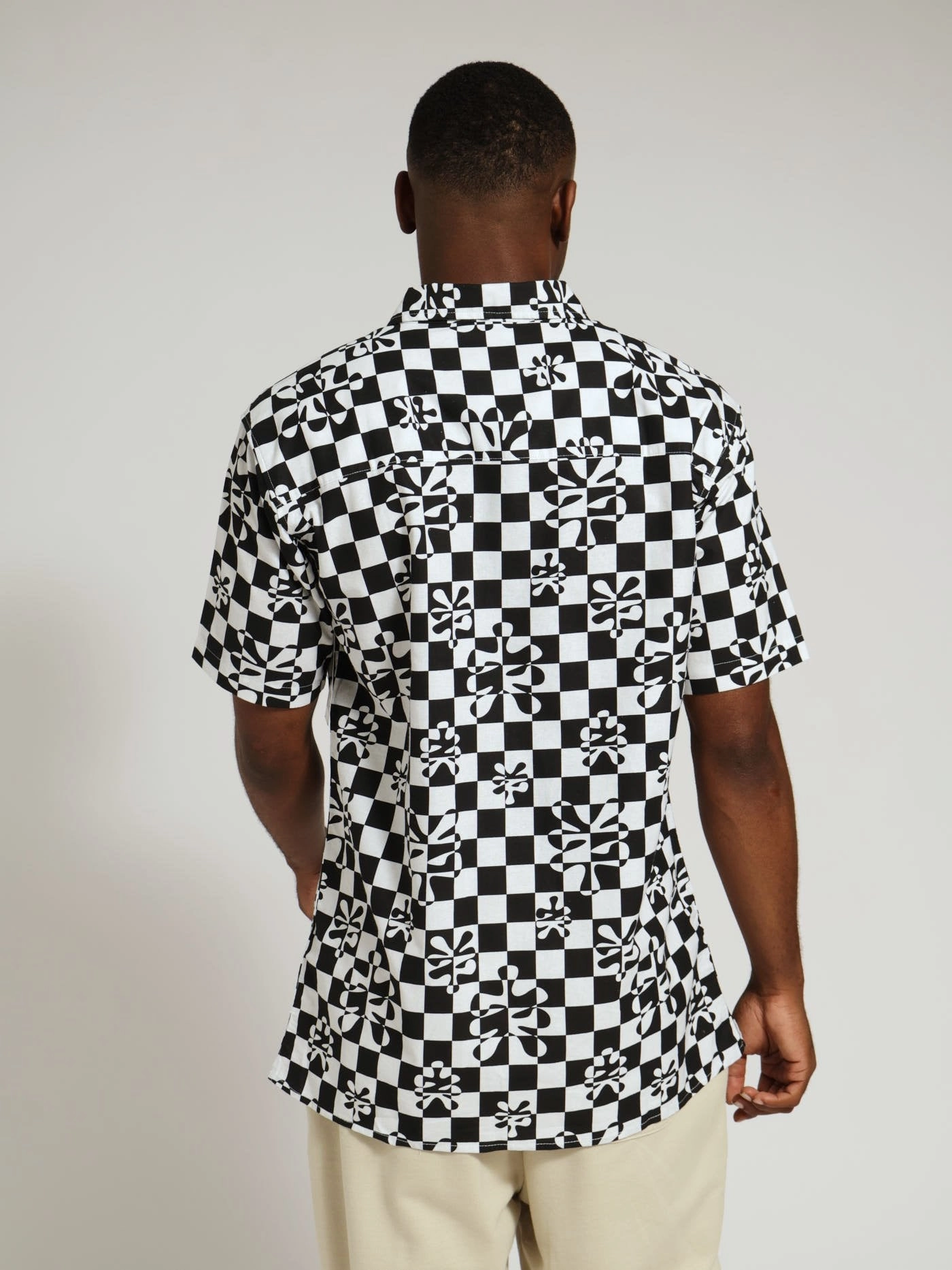 Comfy Essentials Check Print Woven Shirt - Black/White
