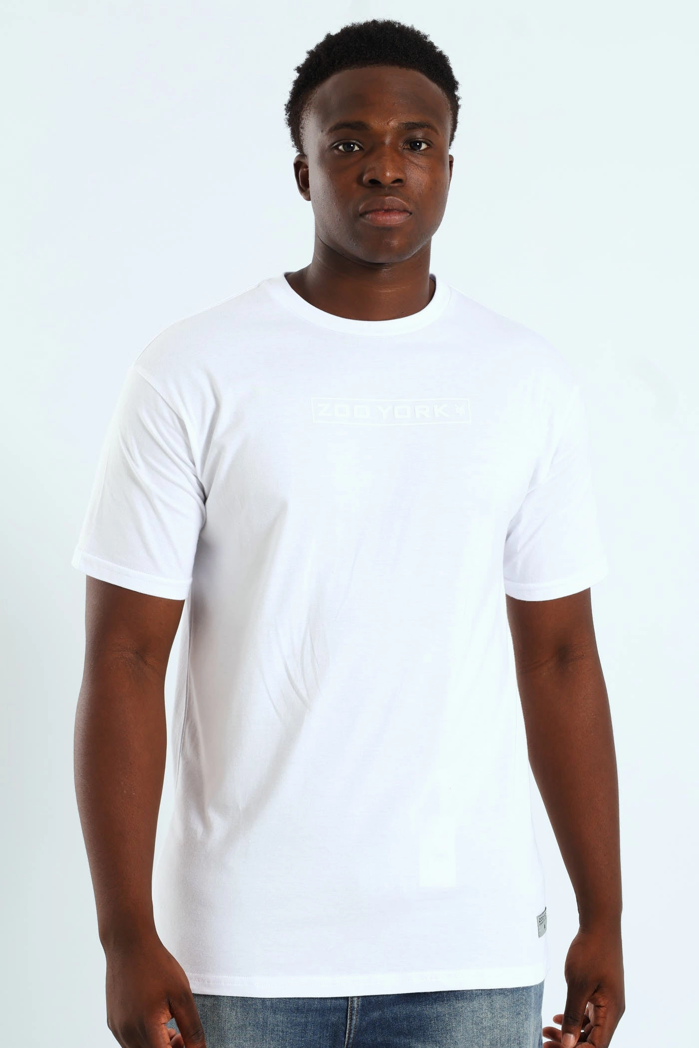 Chest Logo Tee - White Non Irritating Collar