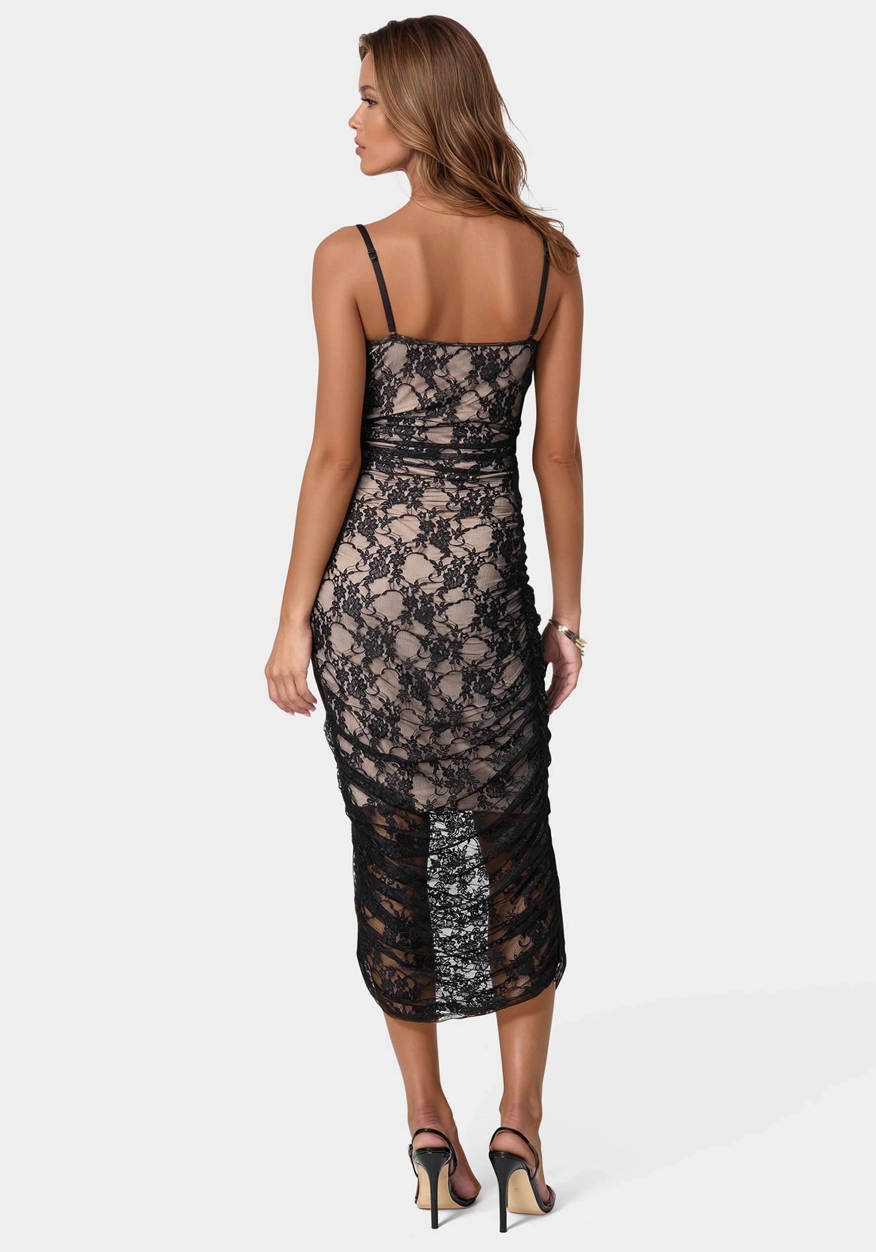 Lace Tube Midi Dress Flowing Fit