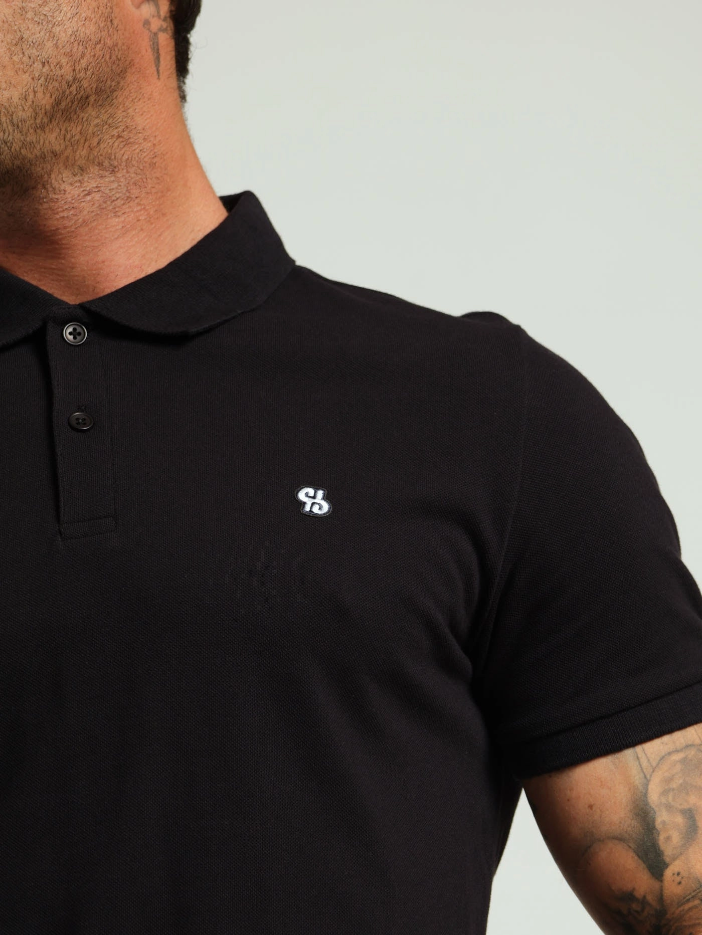 Easy Wear Style Basic Slim Fit Golfer - Black