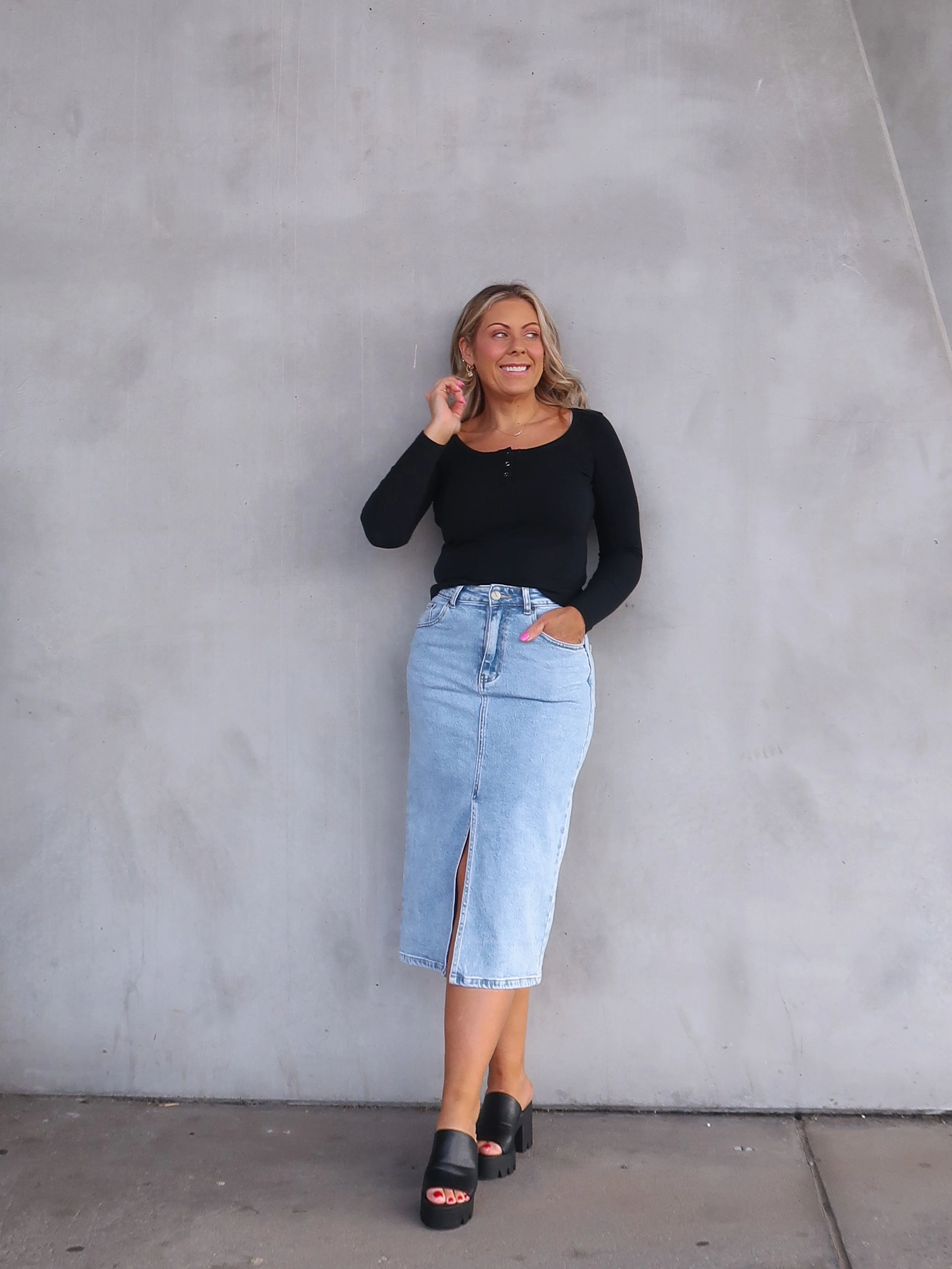 Joey Skirt-Blue Easy Comfort