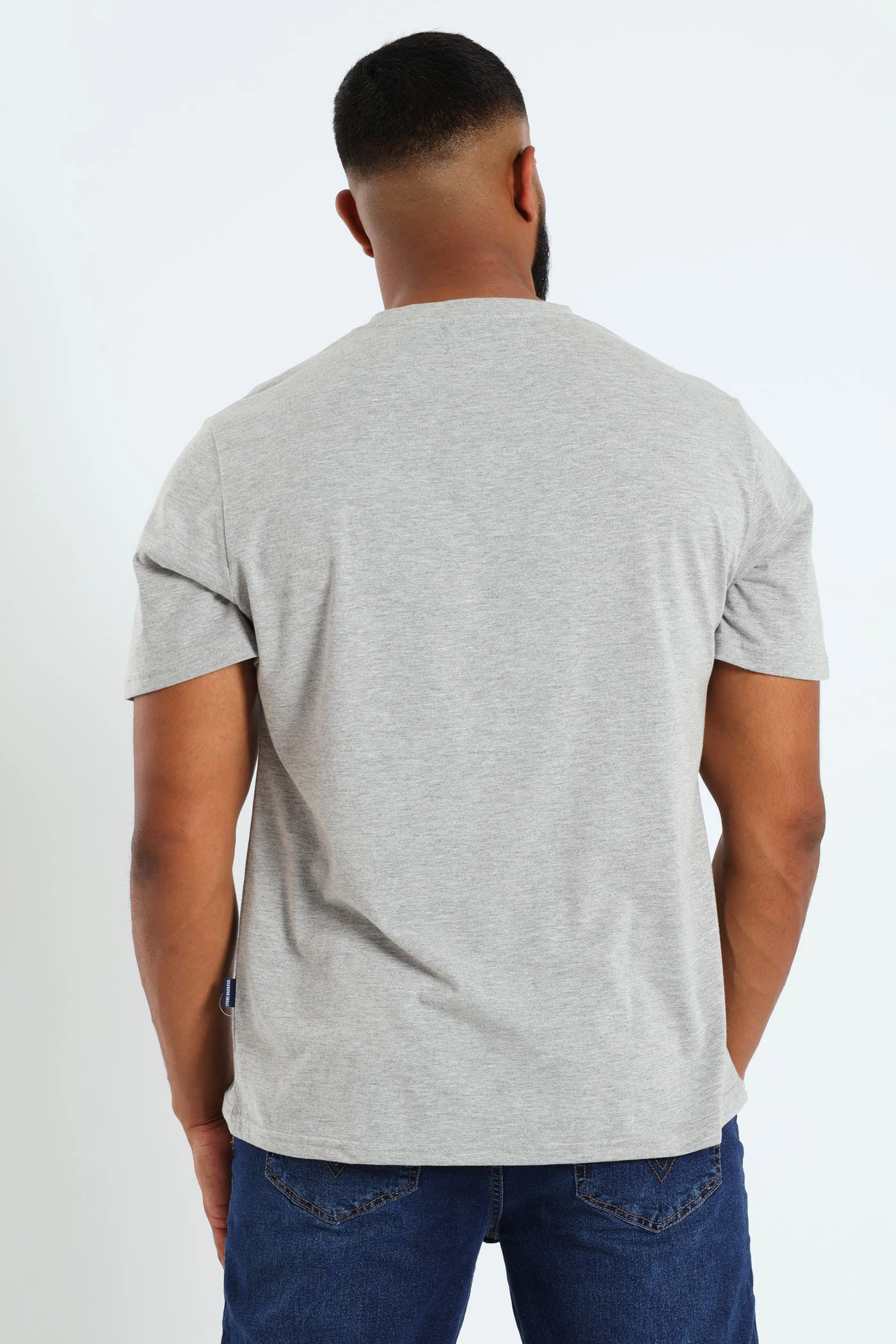 Soft And Comfortable Basic Crew Neck Tee - Grey Melange