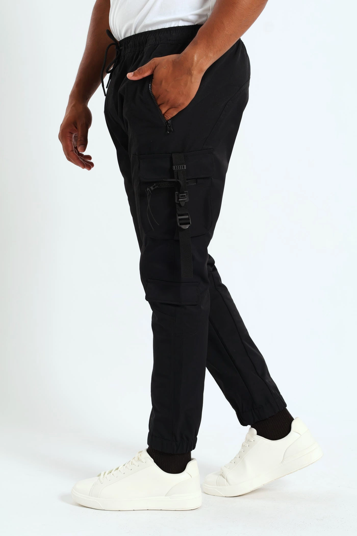 Strap Cargo Jogger - Black Utility Ready All-Day Wear