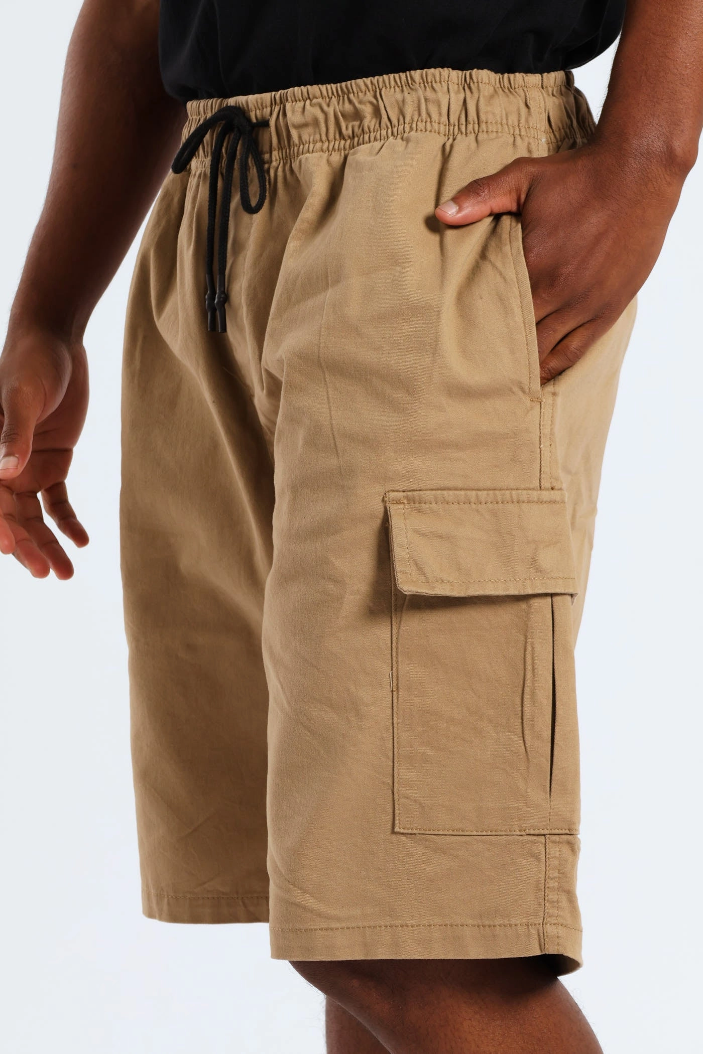 Bright Colors Chic Look Cargo Shorts - Khaki
