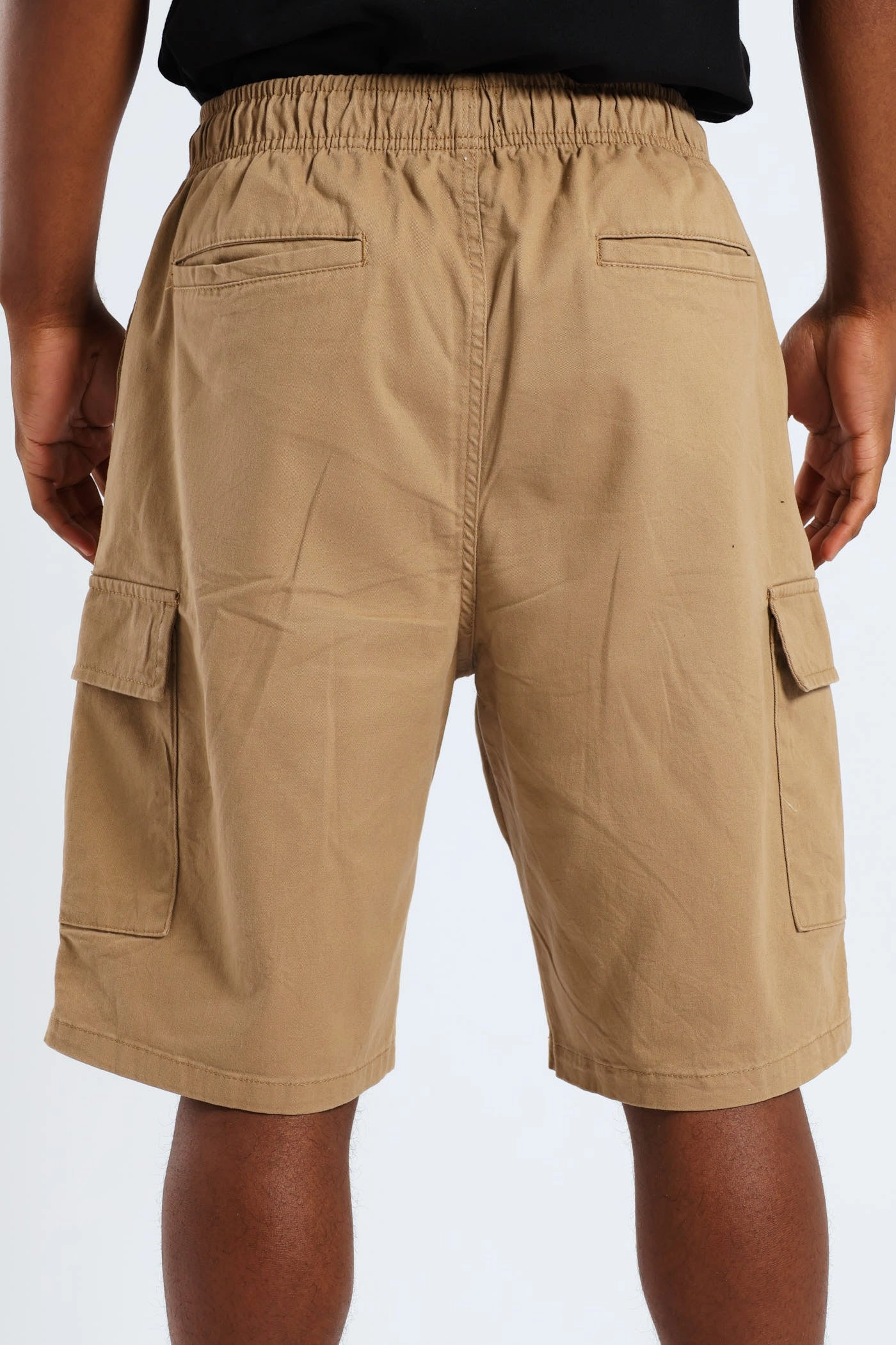 Chic Look Cargo Shorts - Khaki Breathable Mesh Panels Waterproof Feature