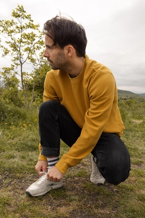 Denim Soft Touch Fabric HIVE CREWNECK / MUSTARD
