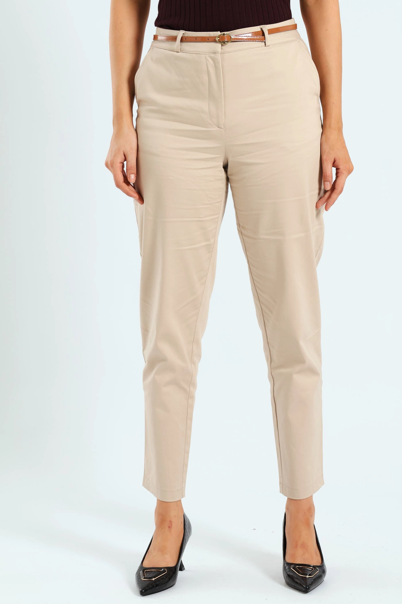 Chino Belted Pants - Cream Layering Essential