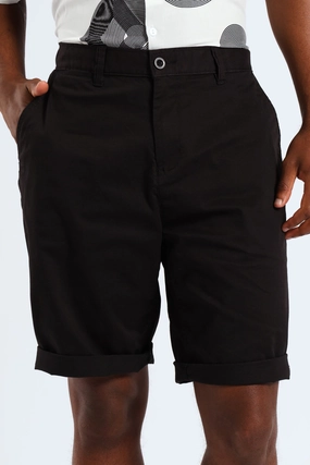 Chino Shorts - Black Athletic Grade Elasticity Fleece Lining