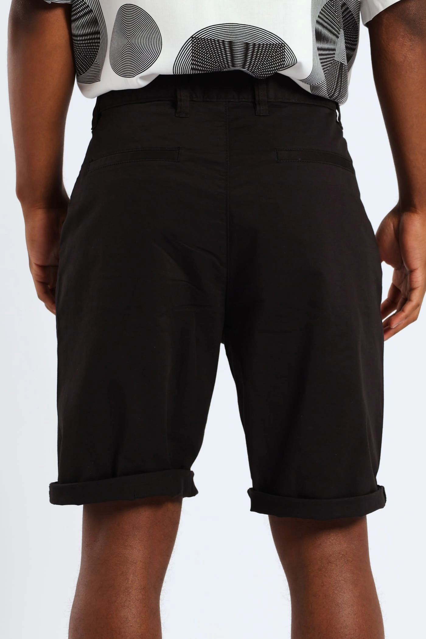 Chino Shorts - Black Athletic Grade Elasticity Smooth Fabric souvenir item