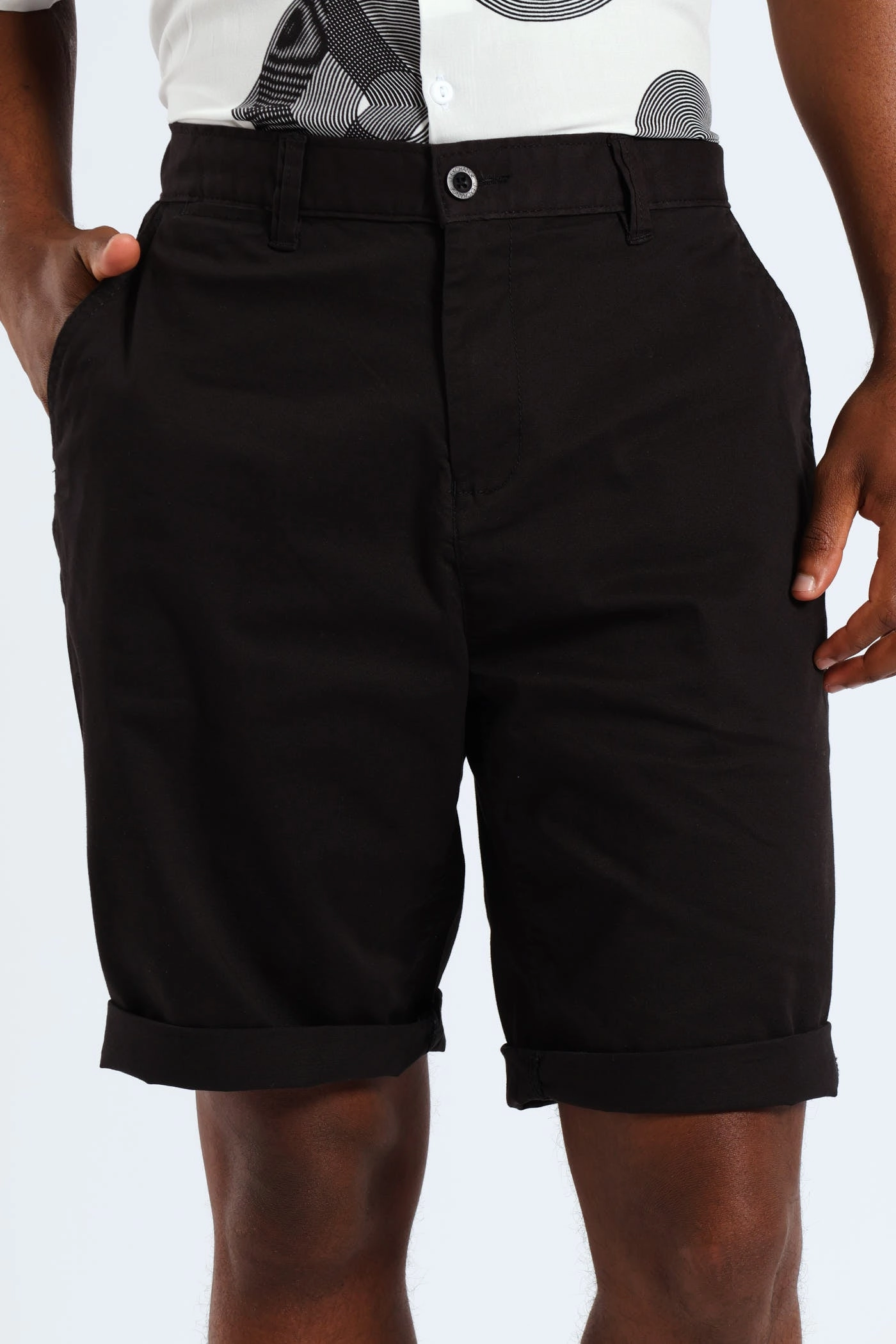 Chino Shorts - Black Athletic Grade Elasticity Fleece Lining