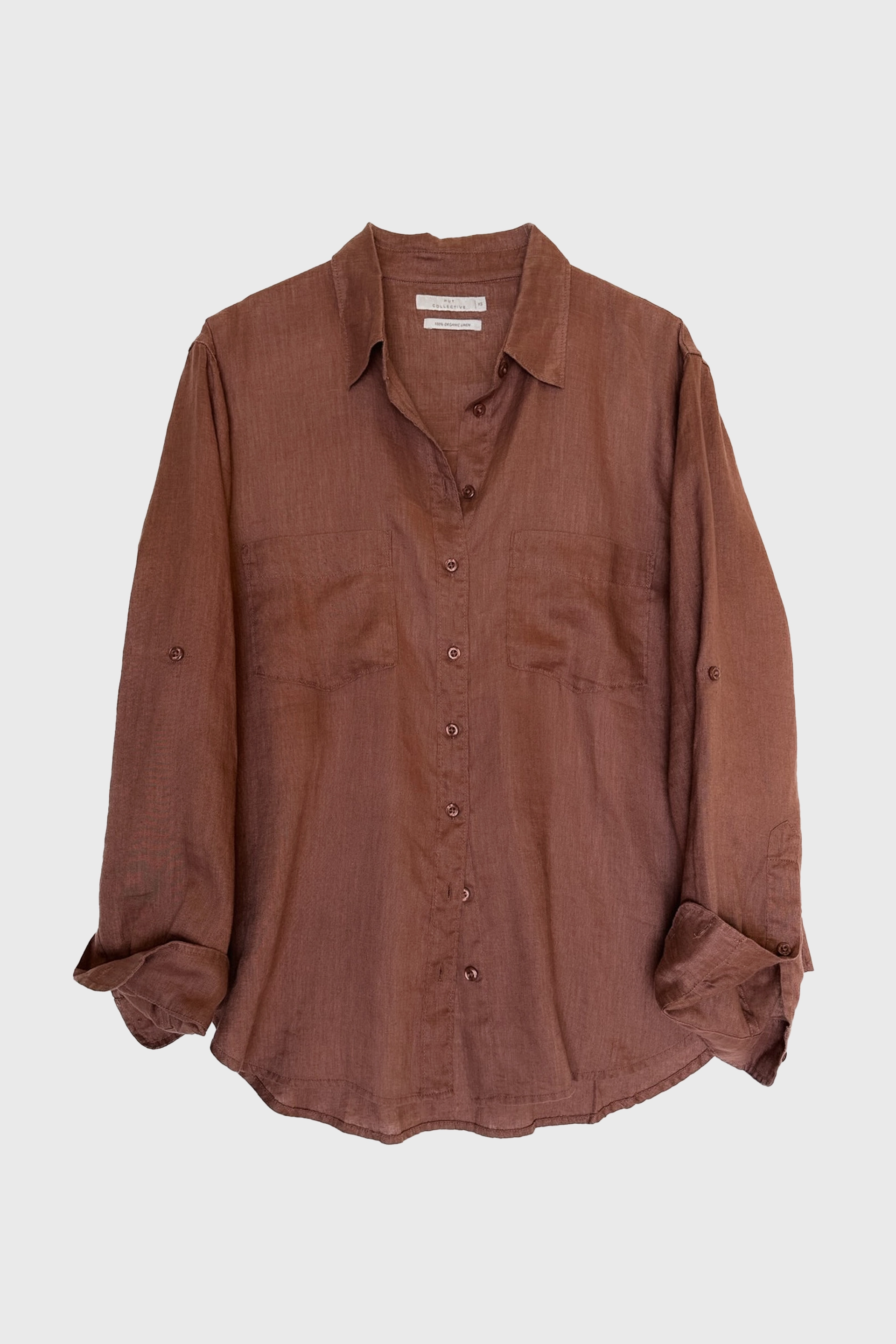 Ethical production Bold Statement Cinnamon Boyfriend Linen Shirt - HUT Collective