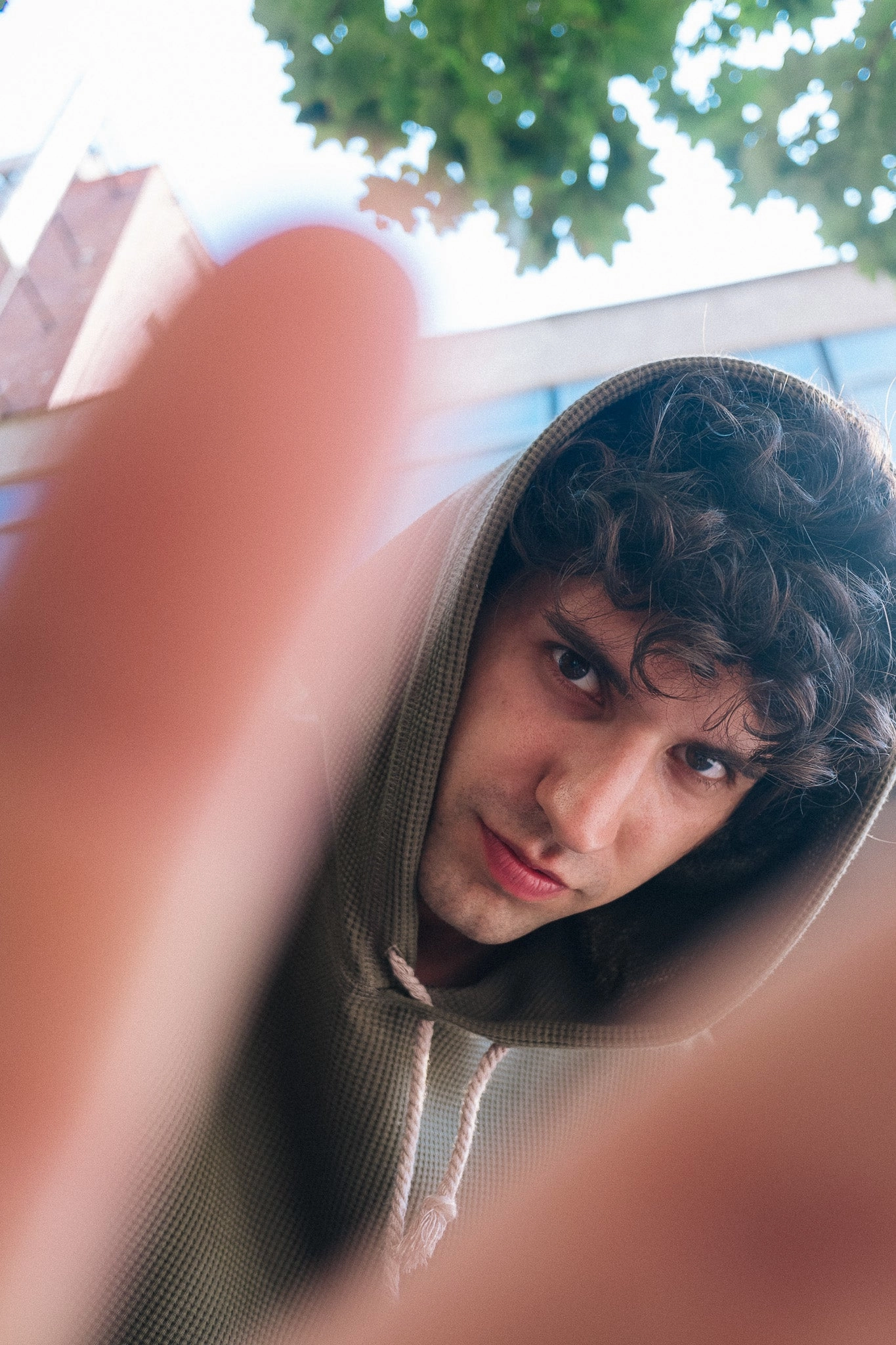 Polyester Material HIVE HOODIE / OLIVE