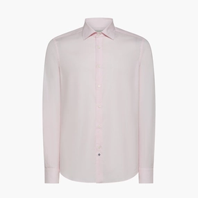 short sleeved Modern Design Clamenc shirt in light stripe Twill Cotton