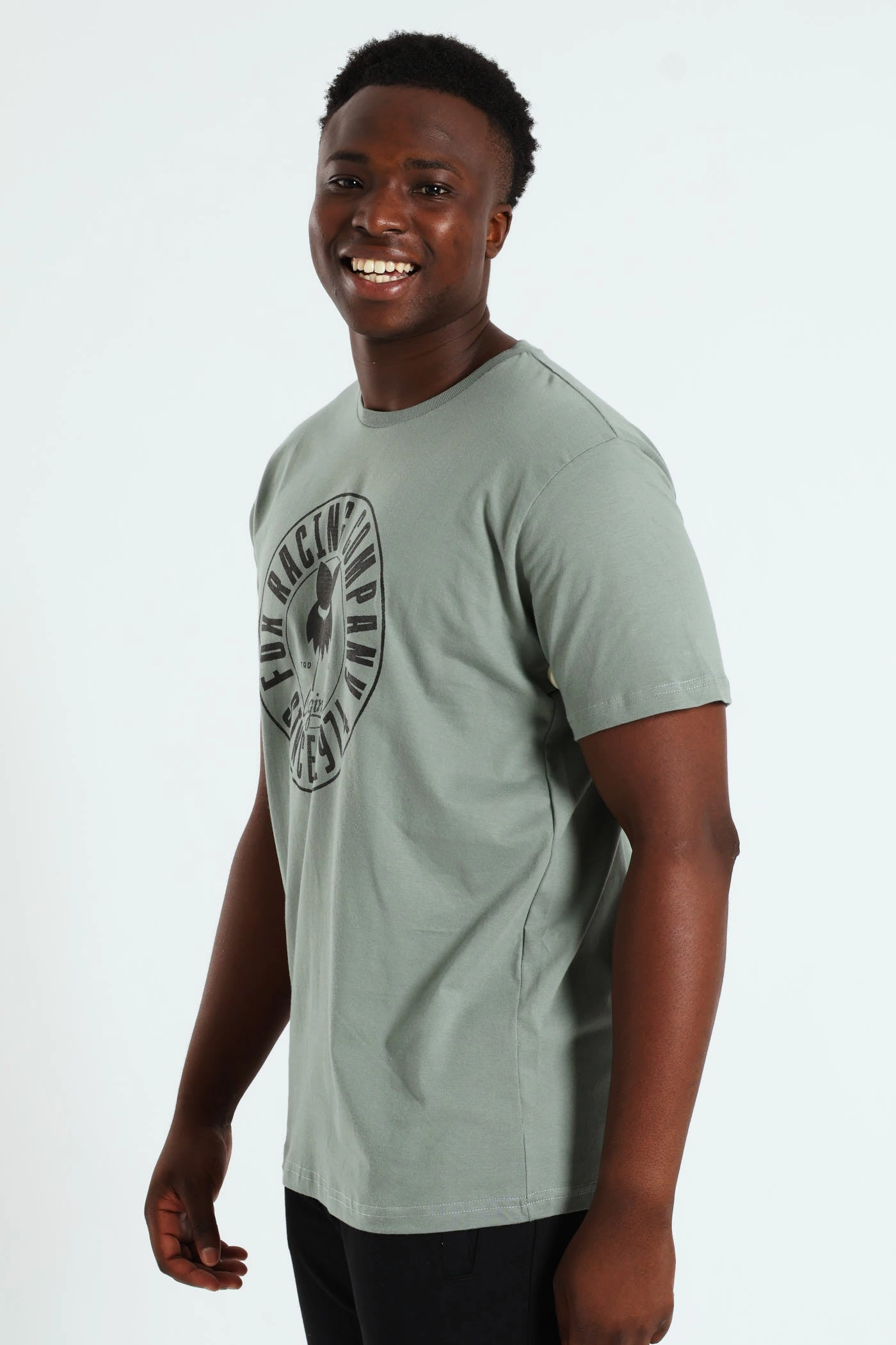 Emblem Short Sleeve Tee - Sage Relaxed and Easy