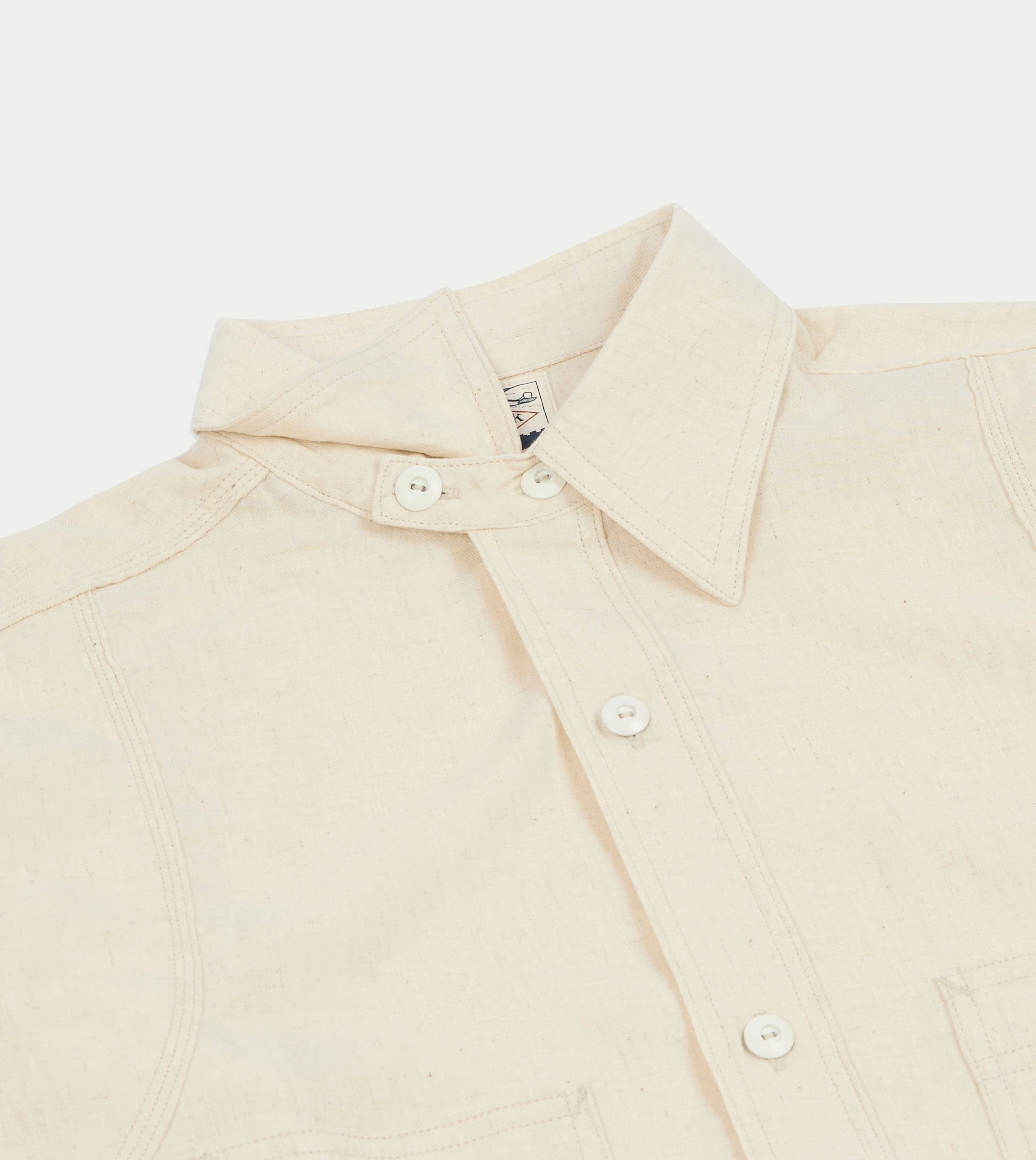 Big Yank '1920' Ecru Cotton-Linen Twill Flyer Shirt Weekend Outing