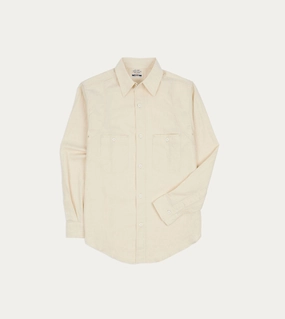 Big Yank '1920' Ecru Cotton-Linen Twill Flyer Shirt Minimalist fashion Water Repellent Finish