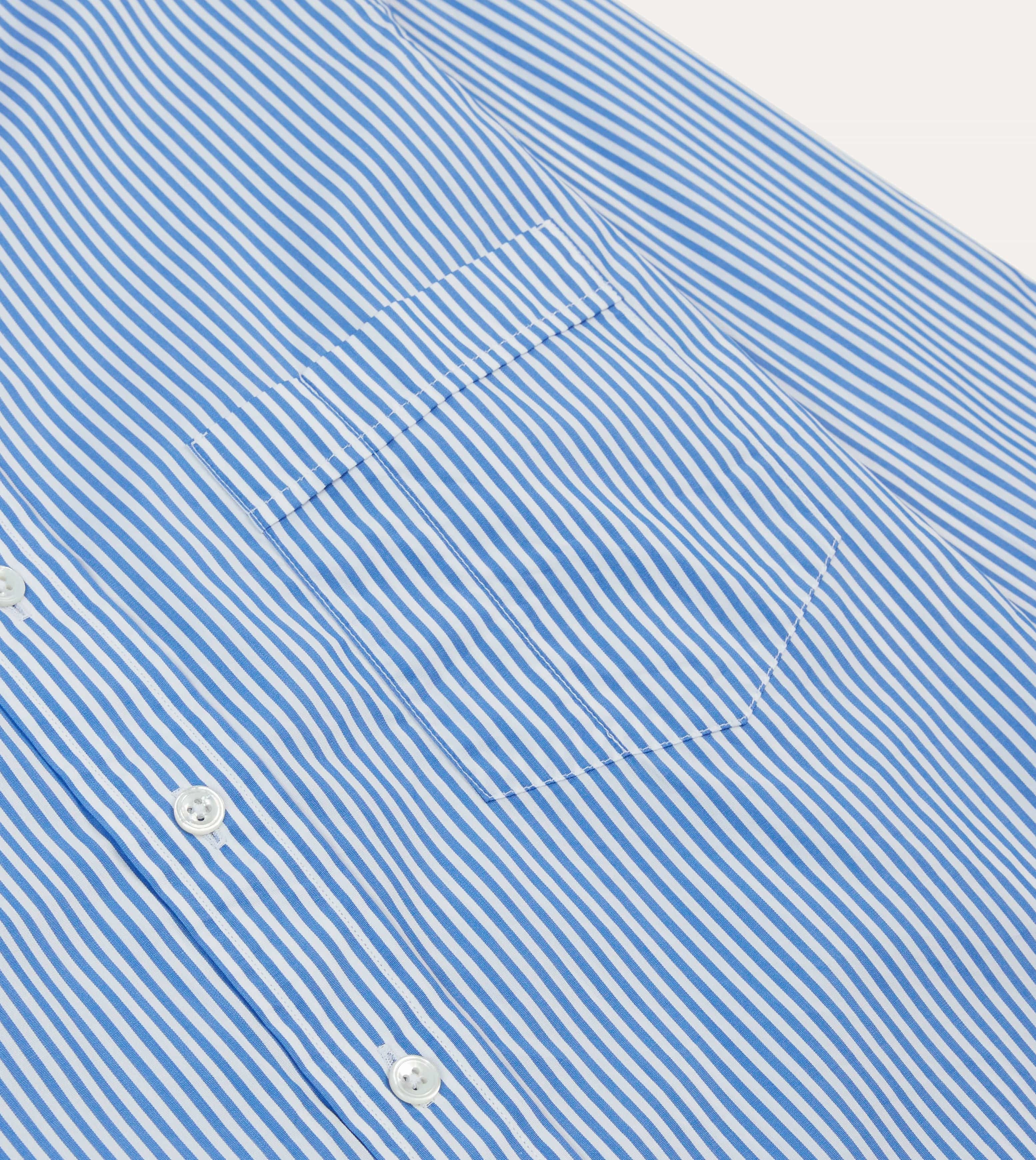 Blue Bengal Stripe Cotton Poplin Button-Down Shirt Exclusive Collection Dressy look