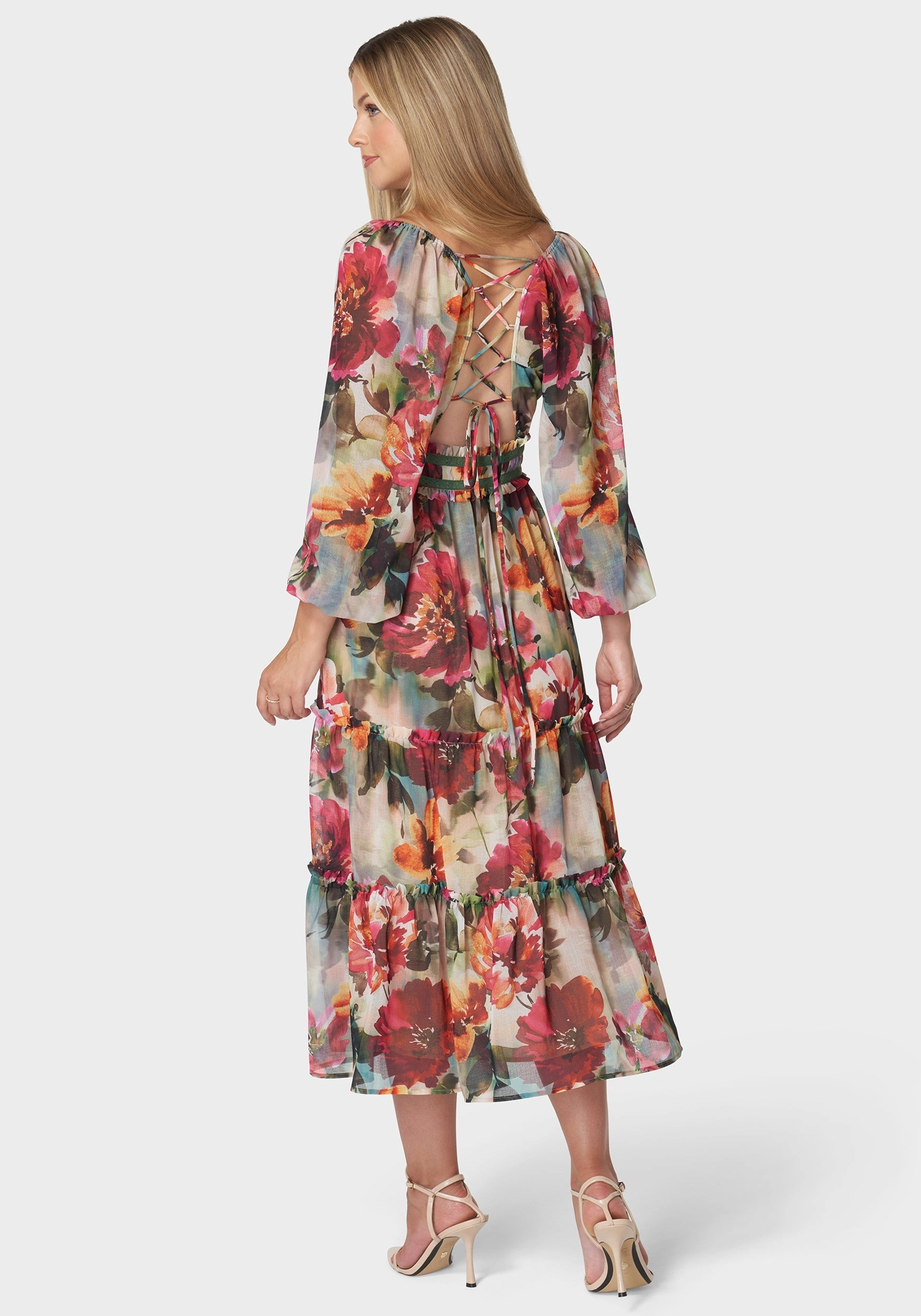 Night Vibes Jasmine Lace Up Midi Dress