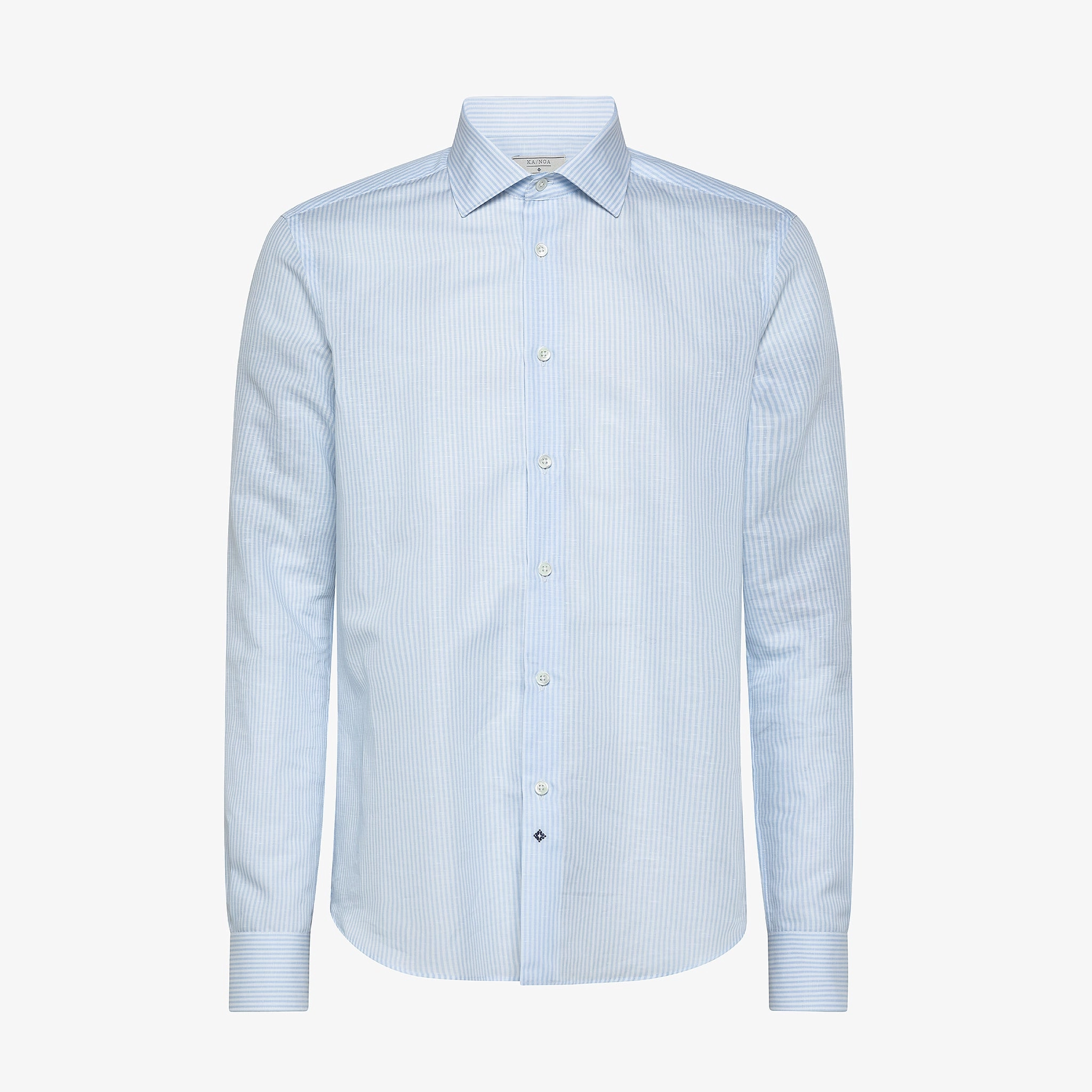 Clamenc yarn dyed striped structure shirt Easy Layering Stretchable Knit