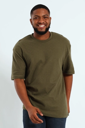 Pointelle Textured Tee - Fatigue Easygoing Design