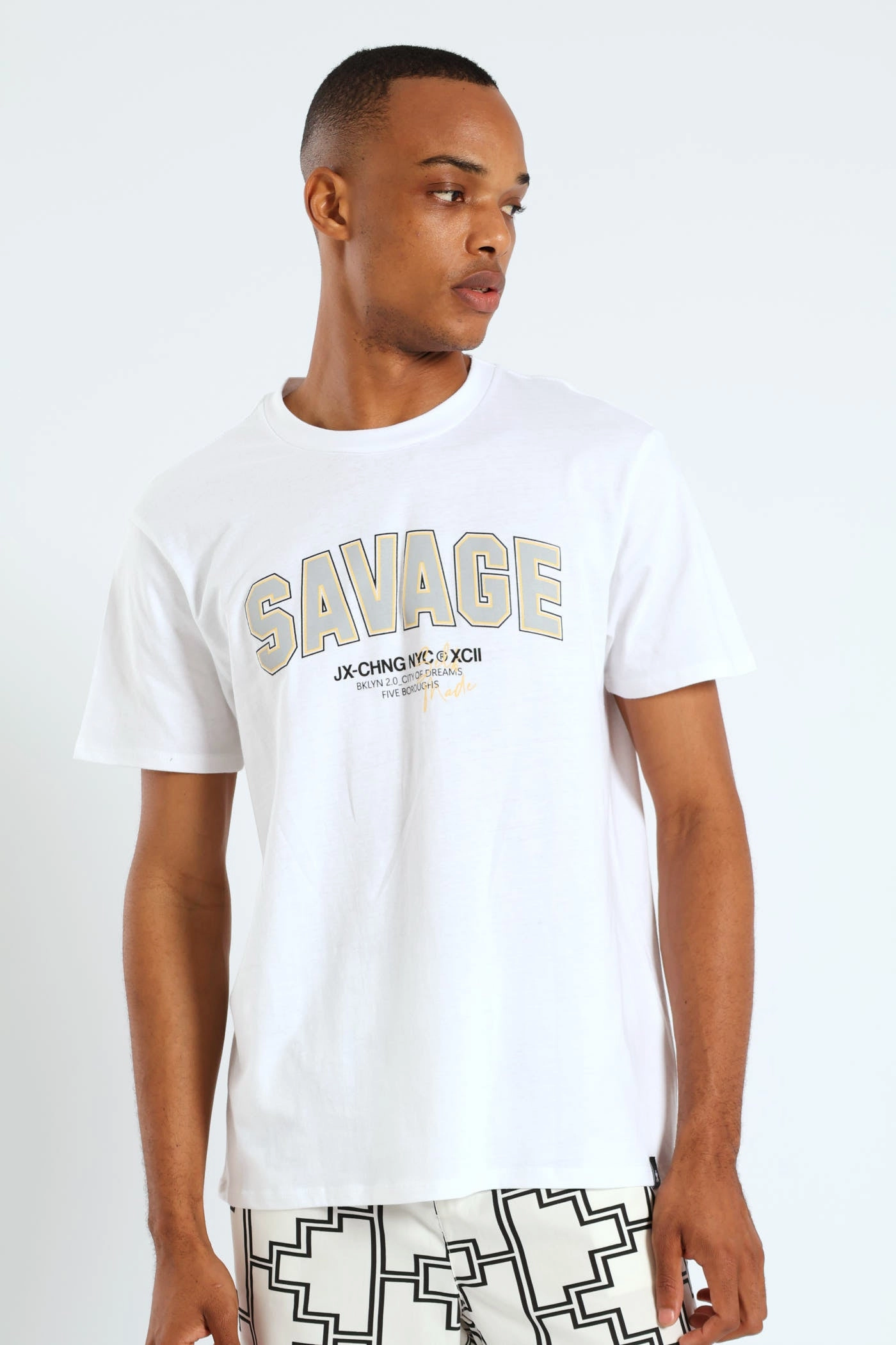 Savage Print Tee - White Seasonal Layer