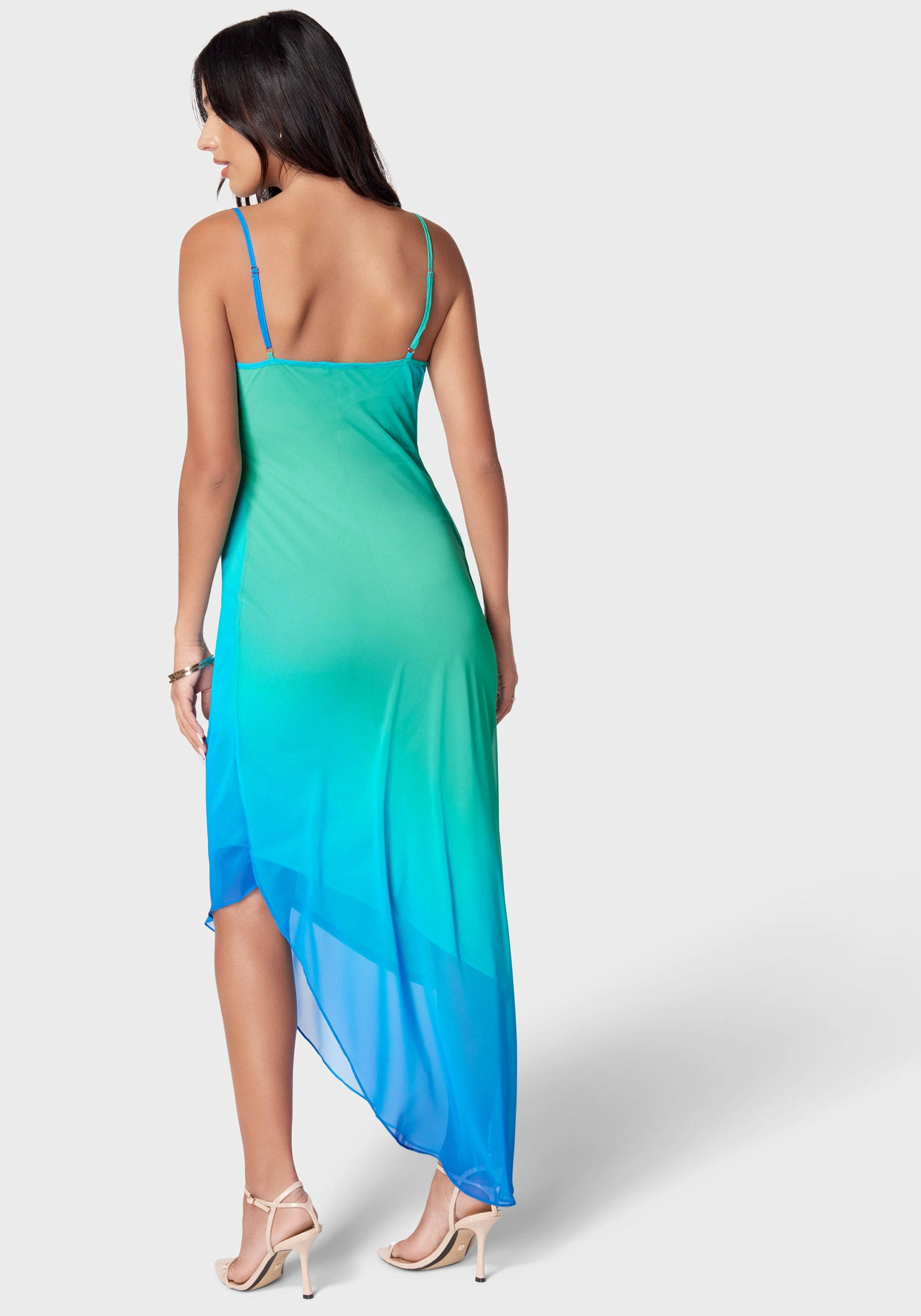 Asymmetrical Ombre Dress Breathable Material