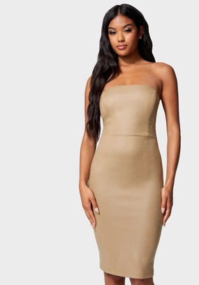 Vegan Leather Tube Dress Clean Finish Dreamy Layers