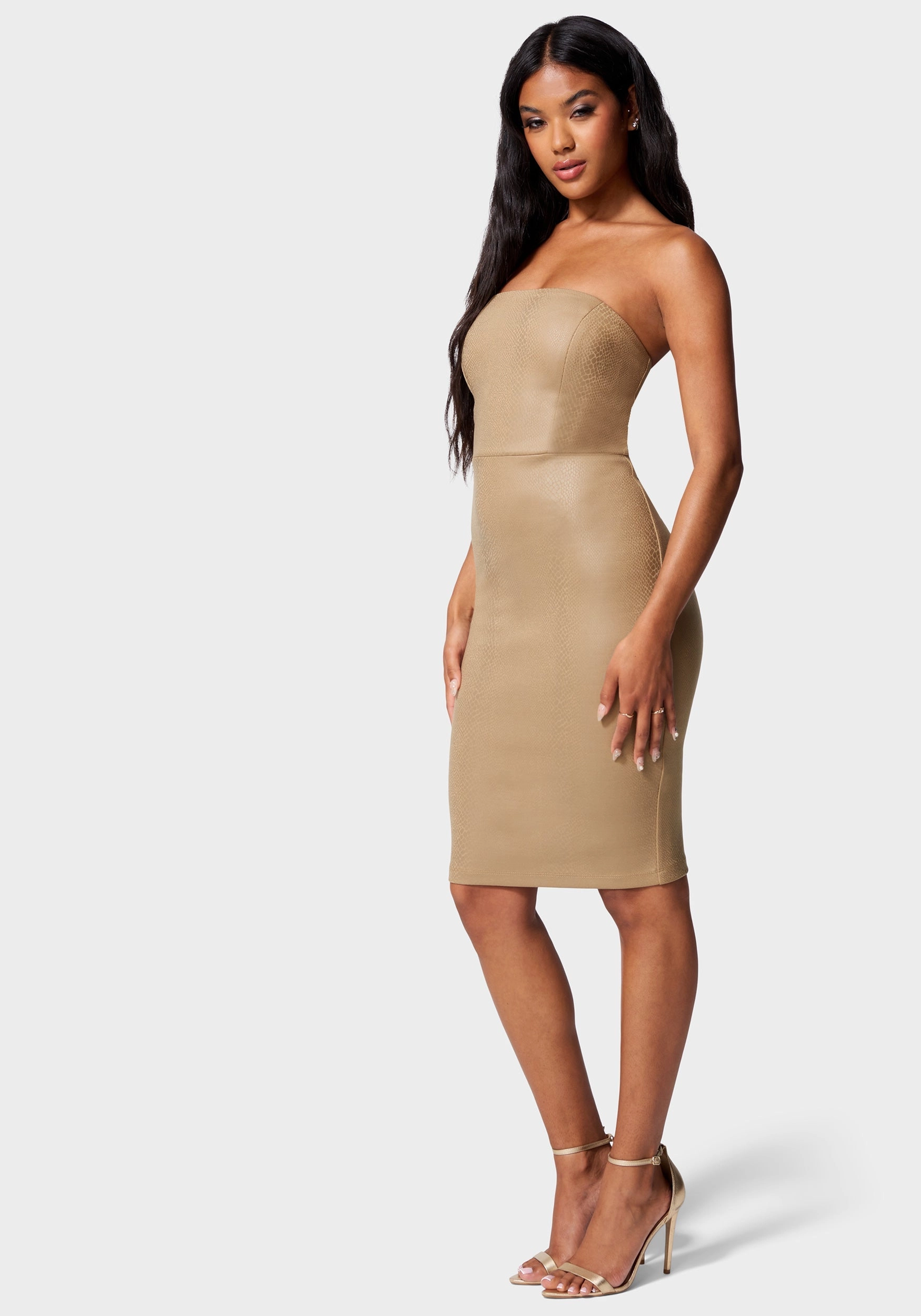 Vegan Leather Tube Dress Soft Texture Fluid Shape