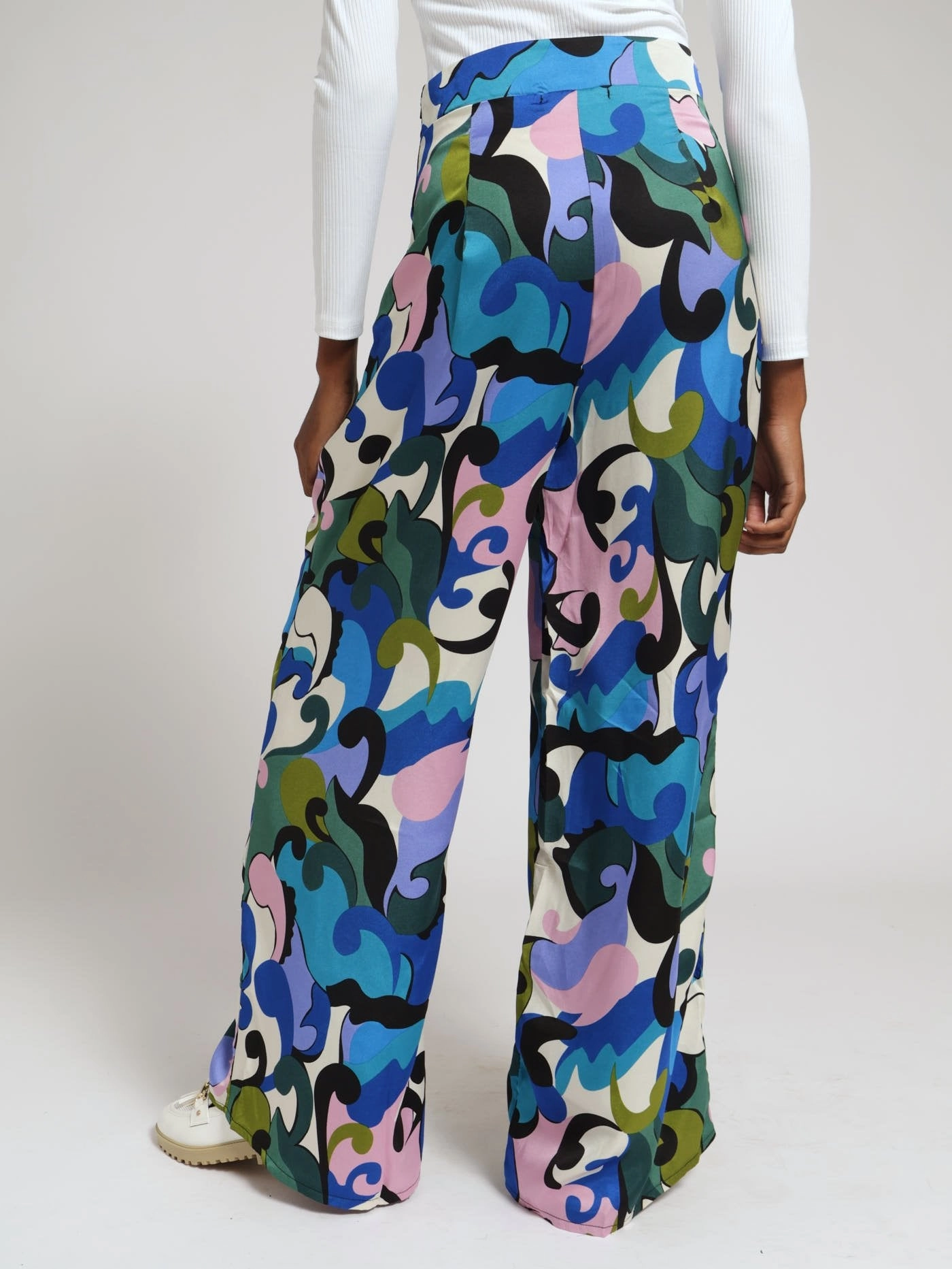 CompressionSupport Breathable Base Colourful Swirl Satin Wideleg Pants