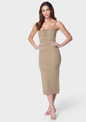 Perfect Layers Subtle pattern Crochet Tube Midi Dress