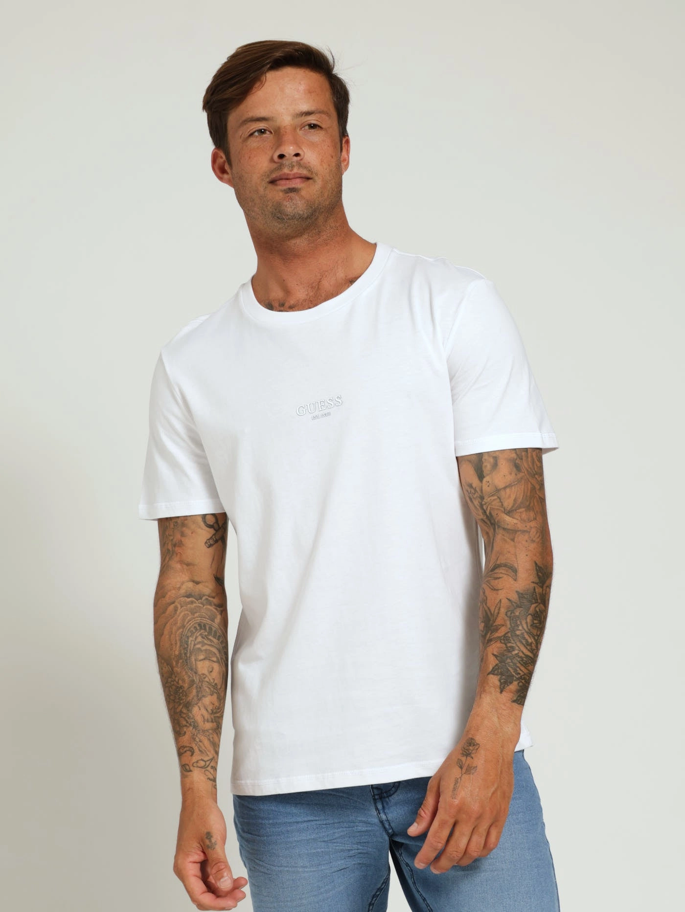 Double Stitched Hem FadeResistant Aidy Tee - White