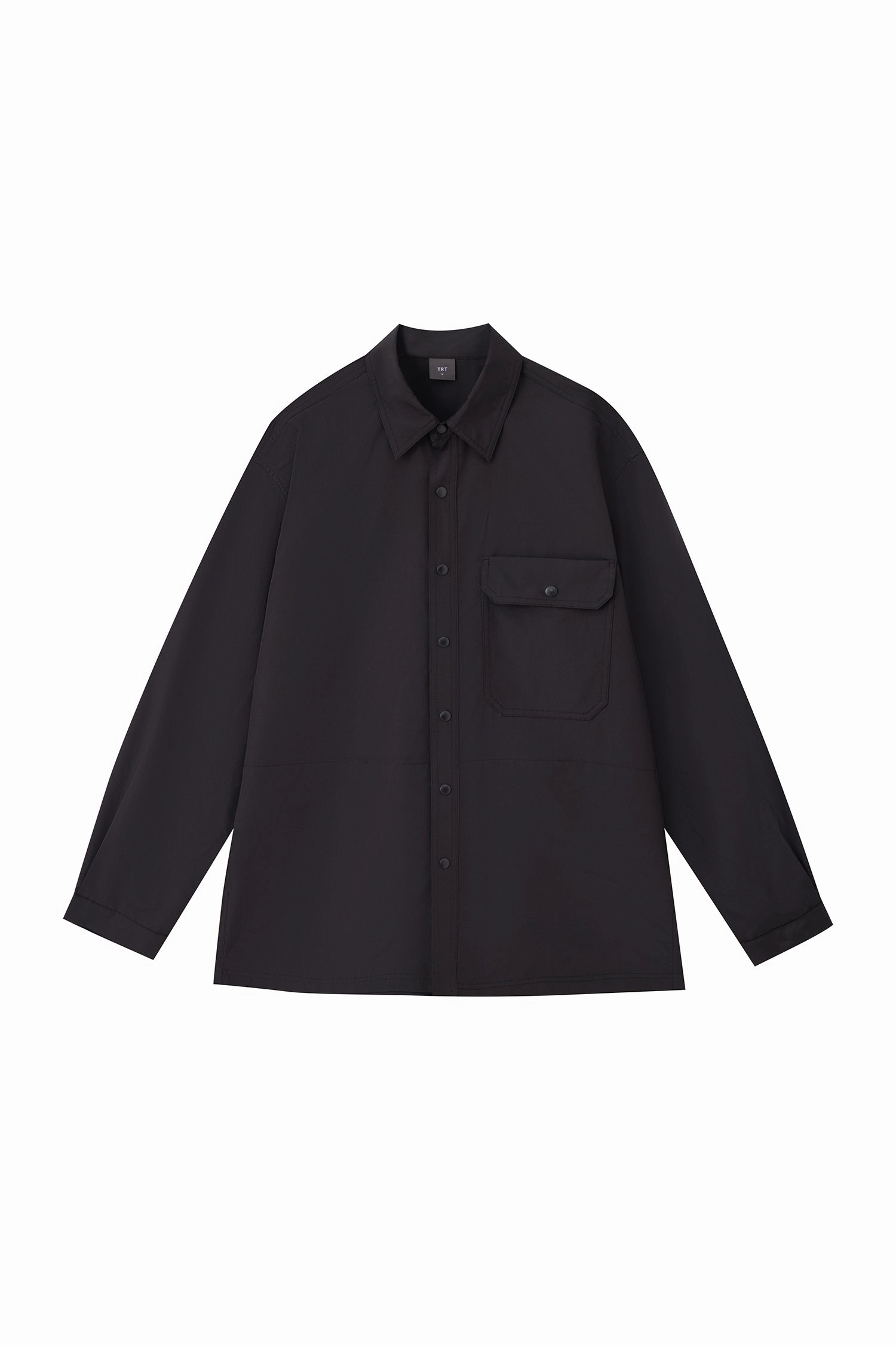 Classic Style Modern Twist Utility Pocket Overshirt - Black [AT]