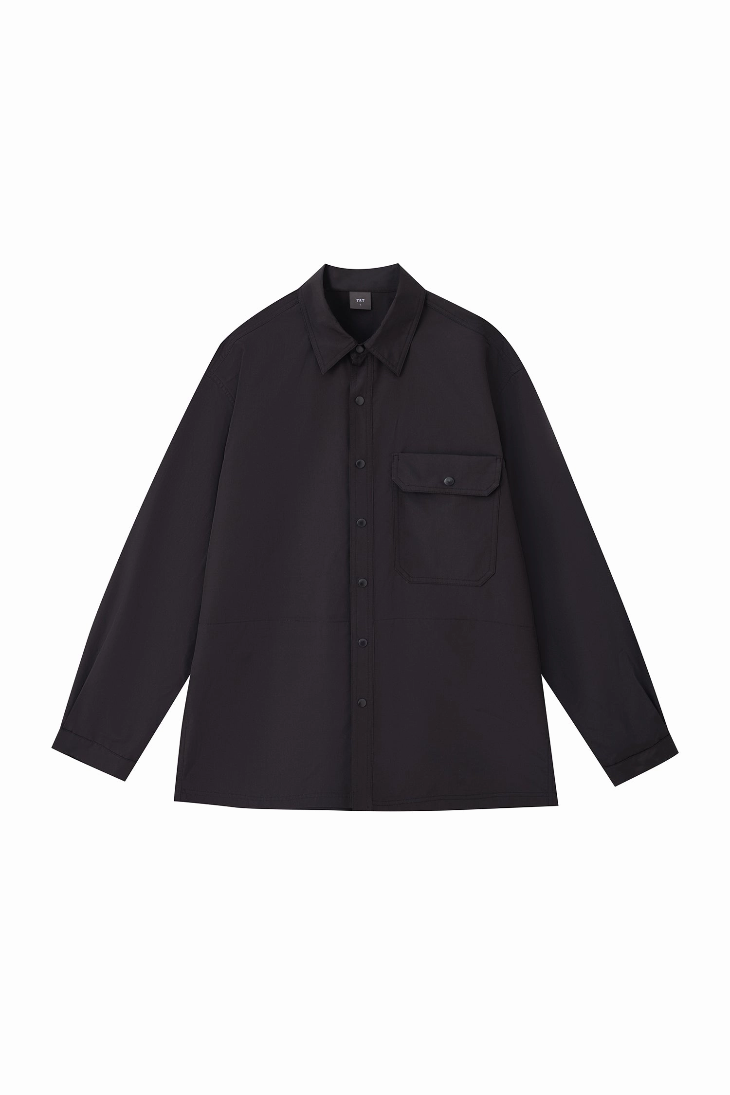 Effortless Style Utility Pocket Overshirt - Black [AT]