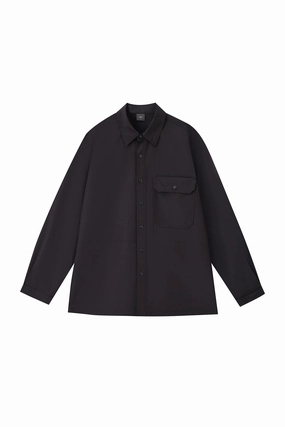 Effortless Style Utility Pocket Overshirt - Black [AT]