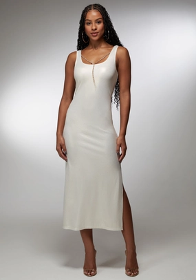 Foil Rib Maxi With Chain Detail Timeless Edge