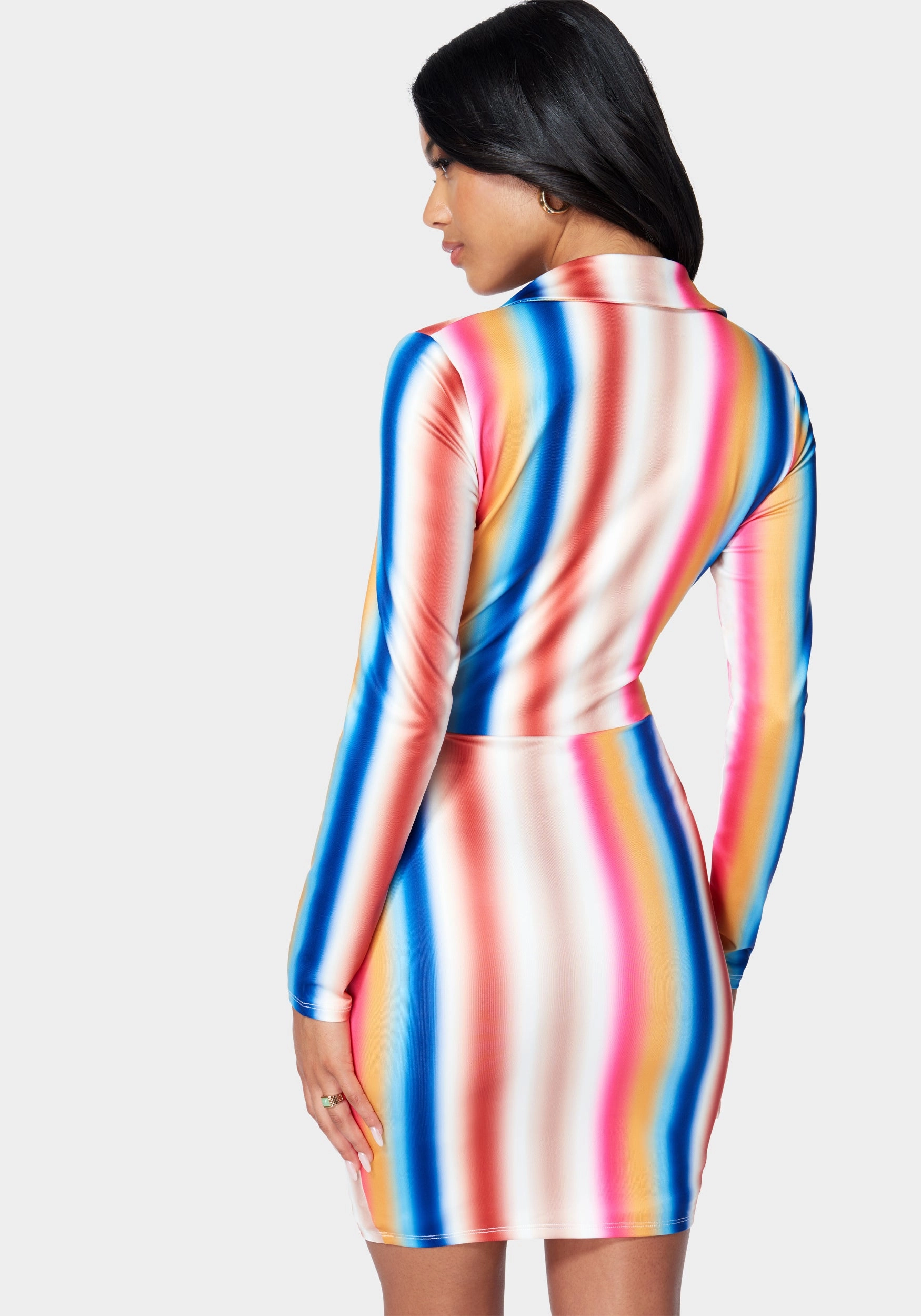 Effortless Mood Professional Comfort Printed Tie Front Mini Dress