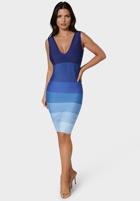 Modern Form Ombre Bandage Midi Dress