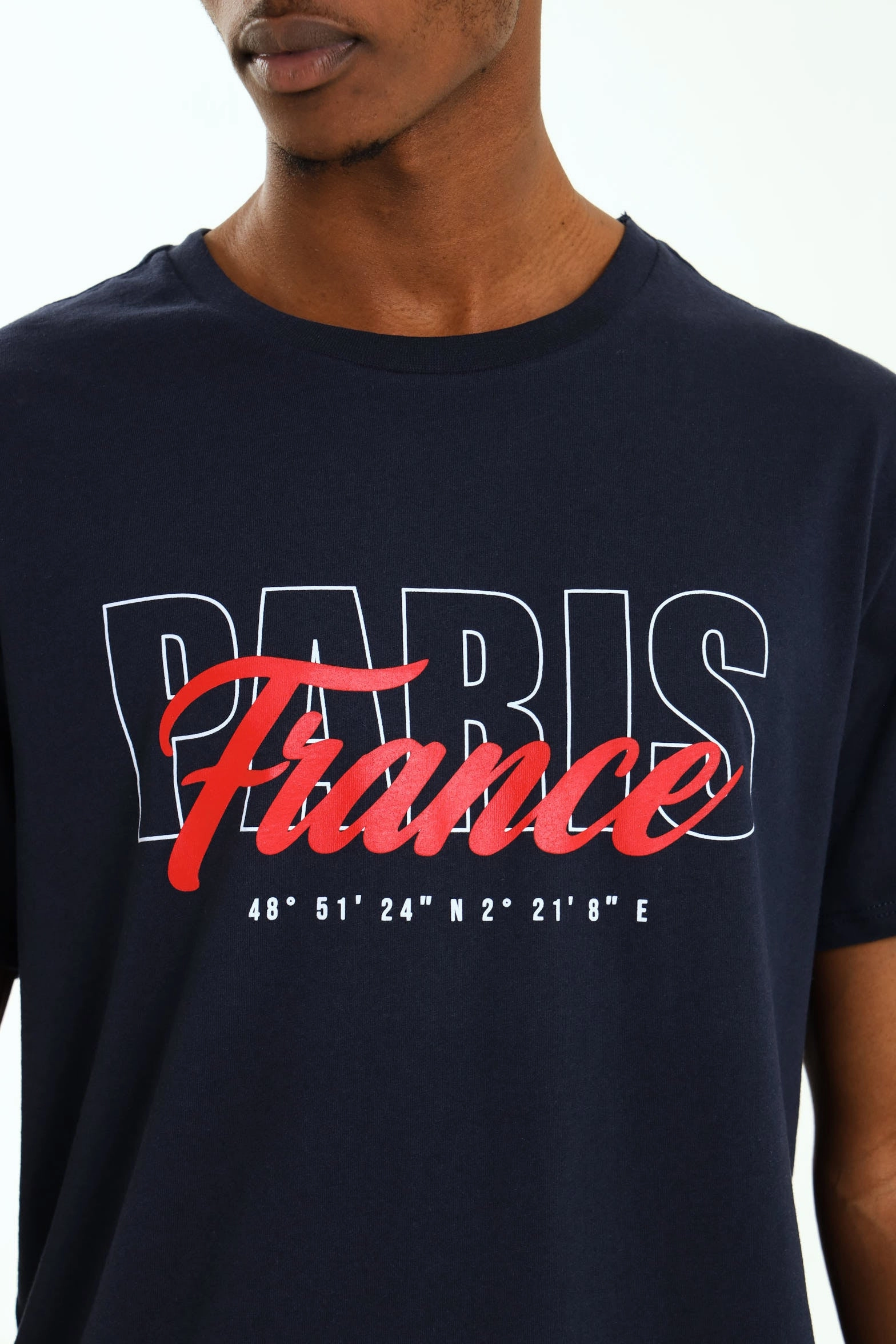 Outdoor Leisure Short Sleeve Basic Print Tee - Navy