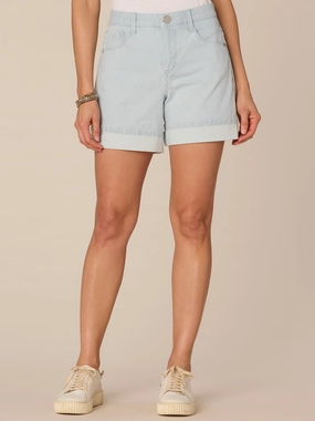 "Ab"solution? High Rise Shorts with Spade Pockets and Roll Cuff Modern Minimalist Stretch General Option