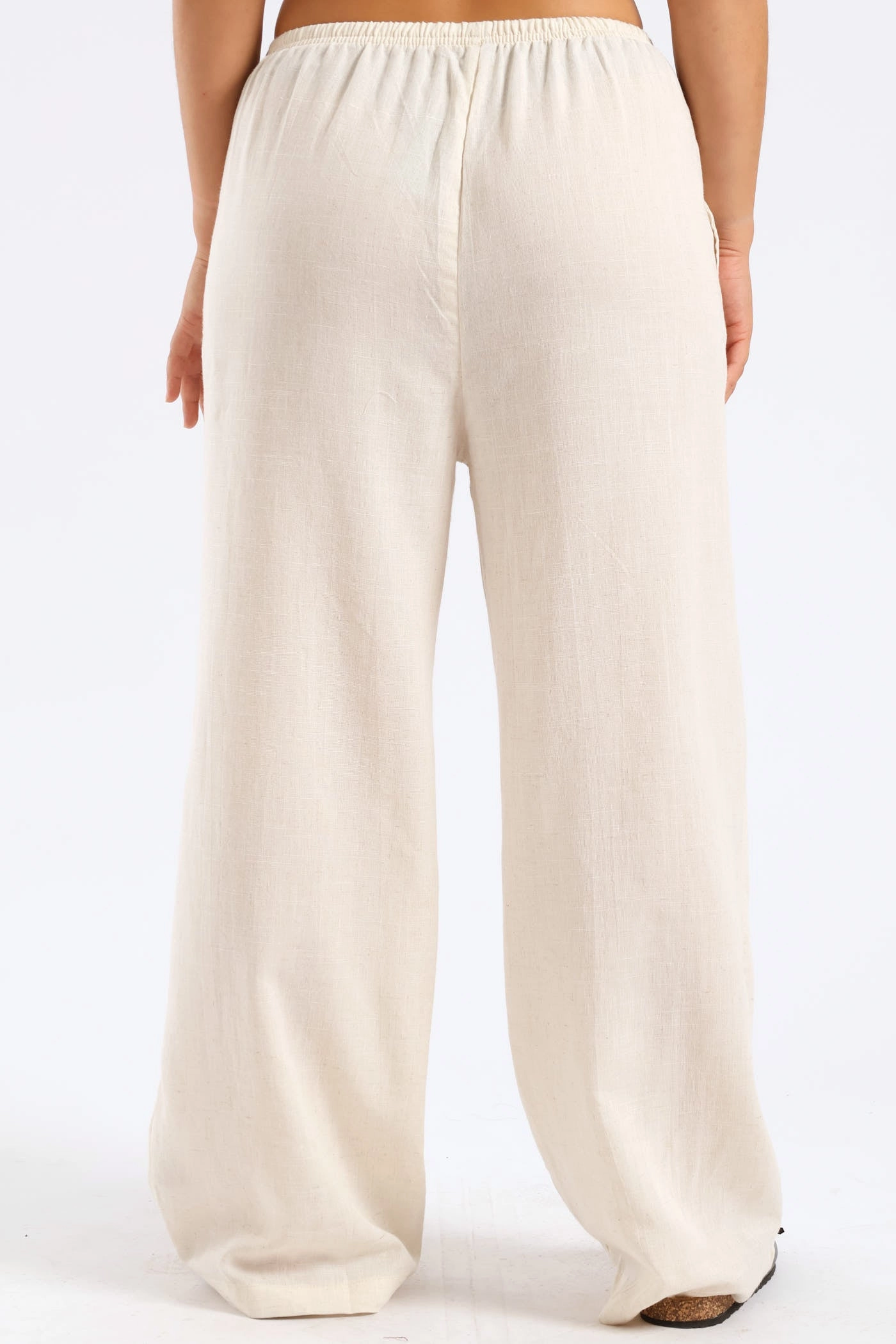 Linen Relaxed Pant - Beige Casual Comfort No Ride-Up