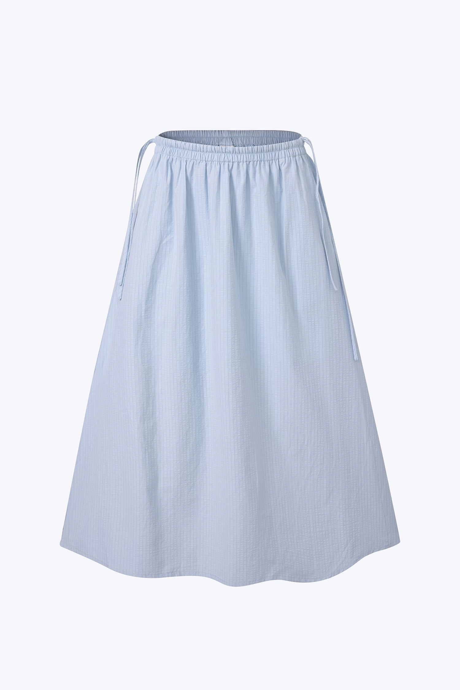 Gathered Skirt - Sky Blue Midi length Smart Comfort