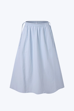Gathered Skirt - Sky Blue Midi length Smart Comfort