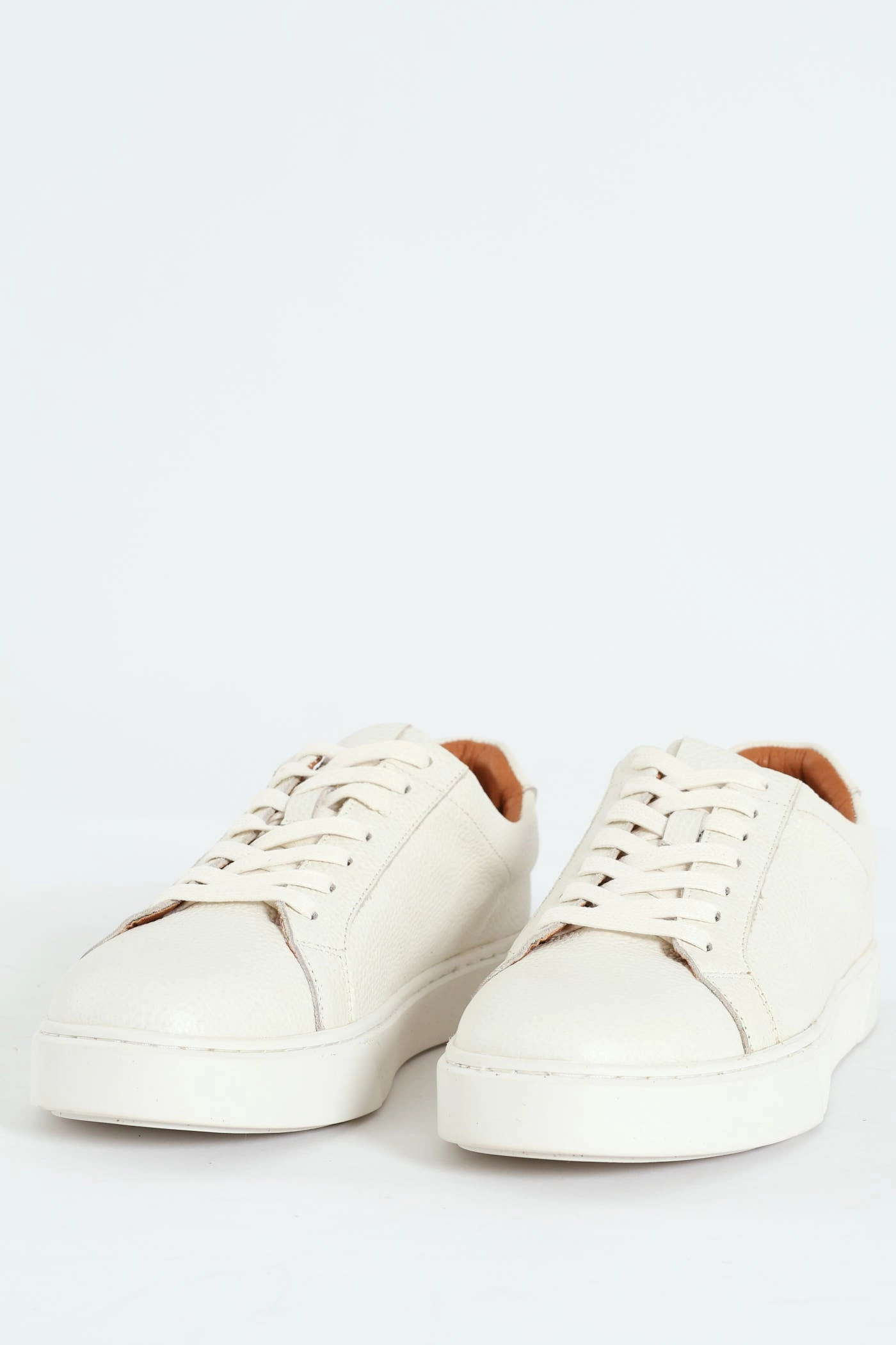Leather Lace Up Sneaker - White Vegan Material Option Metallic Trim
