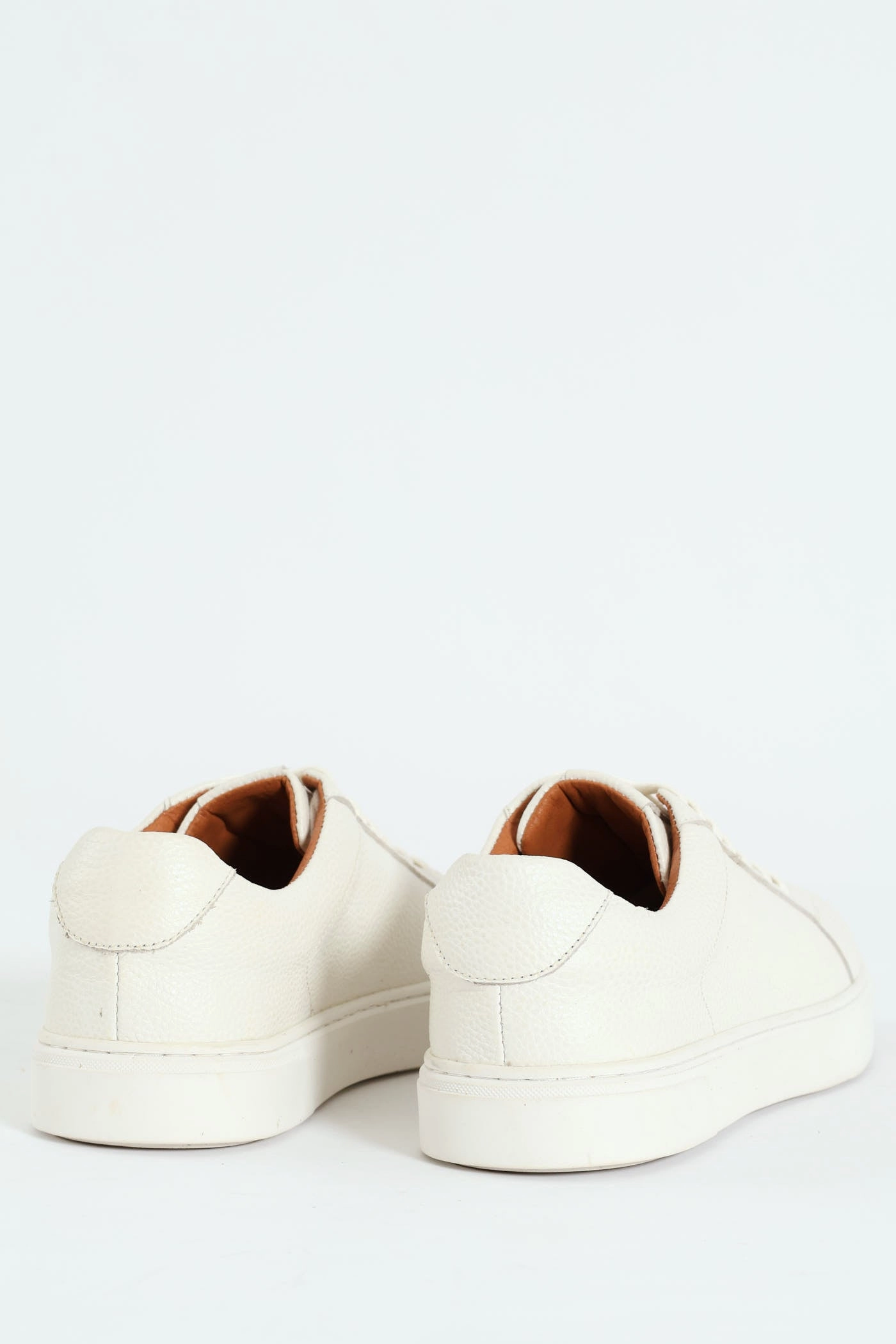 Leather Lace Up Sneaker - White Work Style
