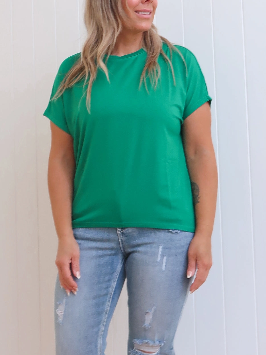 SeamlessDesign LayeredCuff Riley Tee - Jade