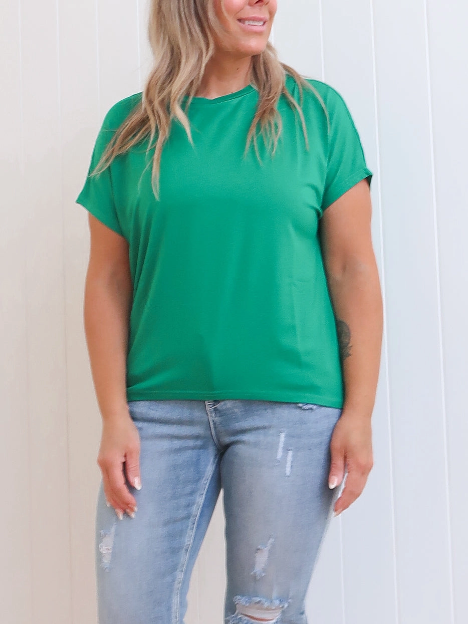MinimalistAesthetic Antibacterial Fabric Riley Tee - Jade