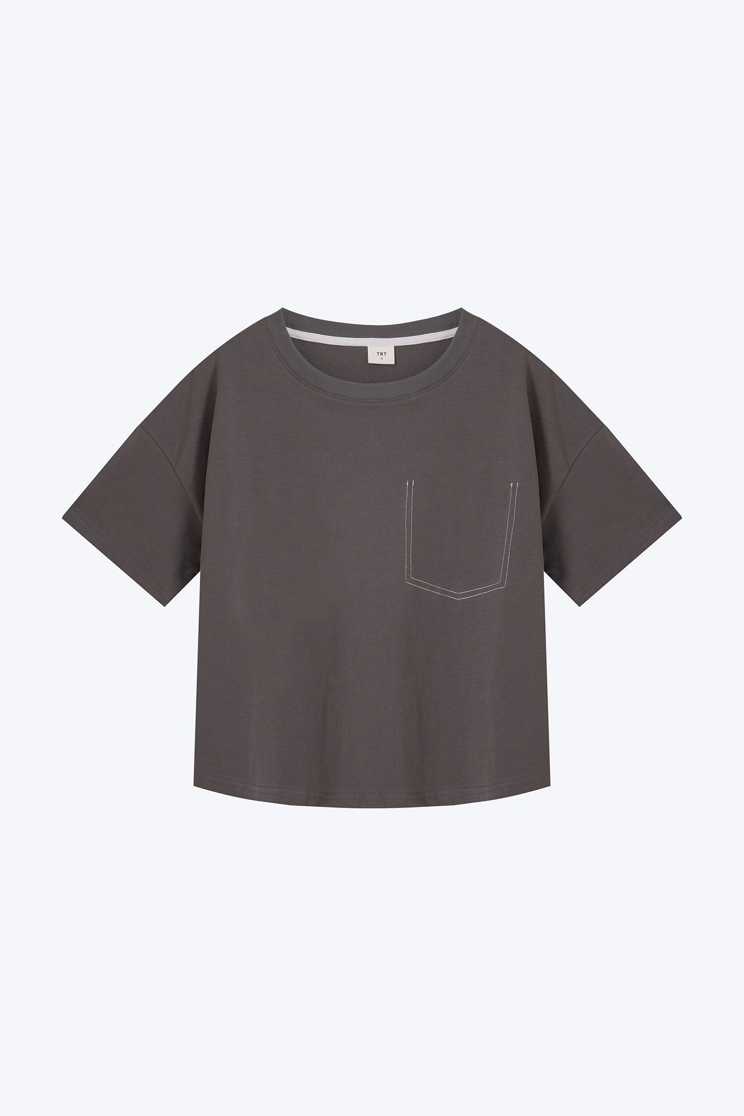 Contrast Stitched Pocket Tee - Dark Moss comfortable option