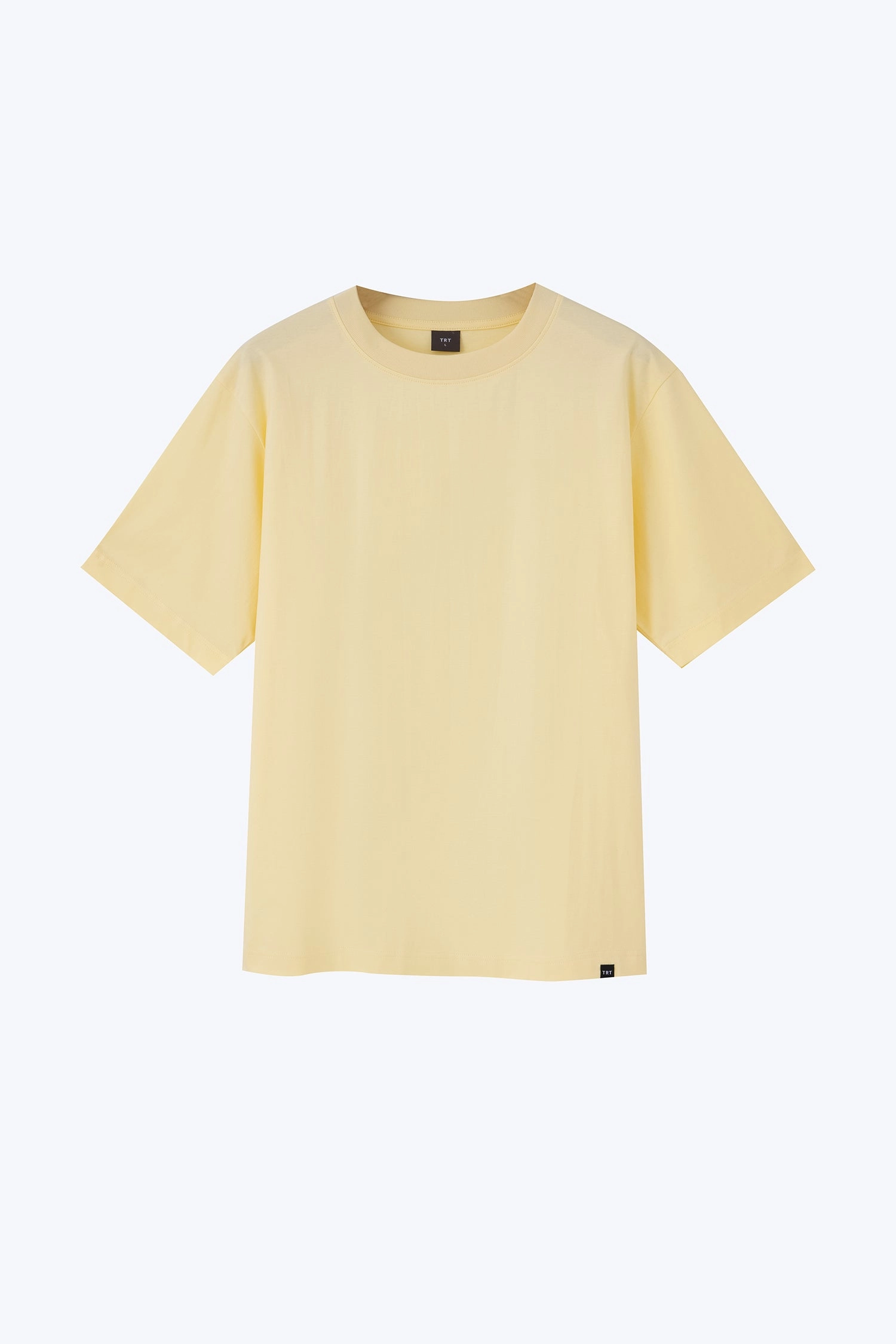 (A) Essential Crew Neck Tee - Light Yellow Moisture Wicking Fabric